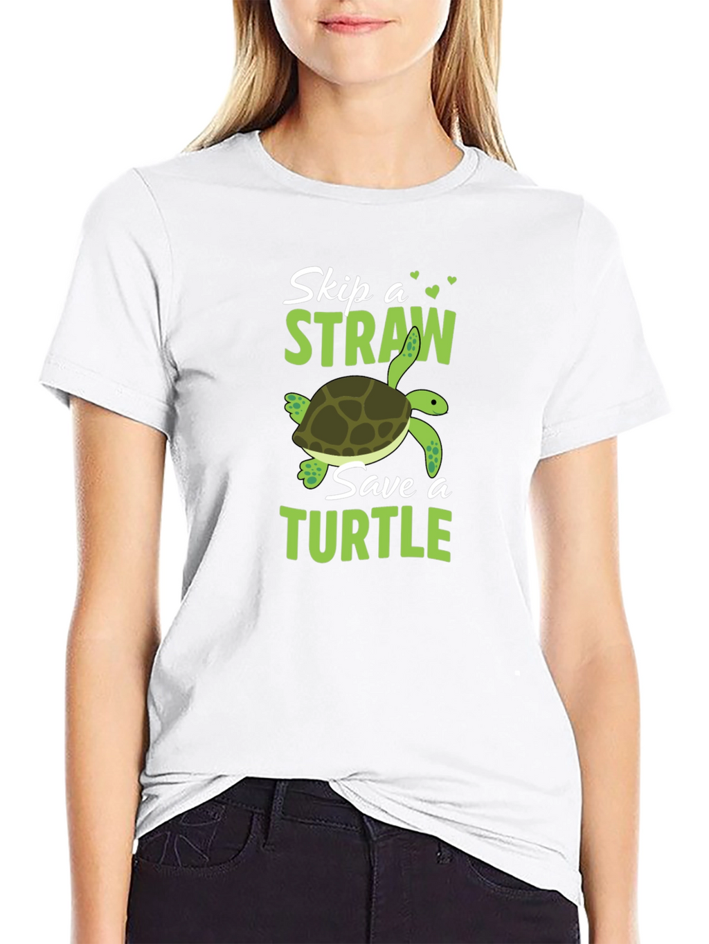Skip a Straw Save a Turtle Graphic T-Shirt
