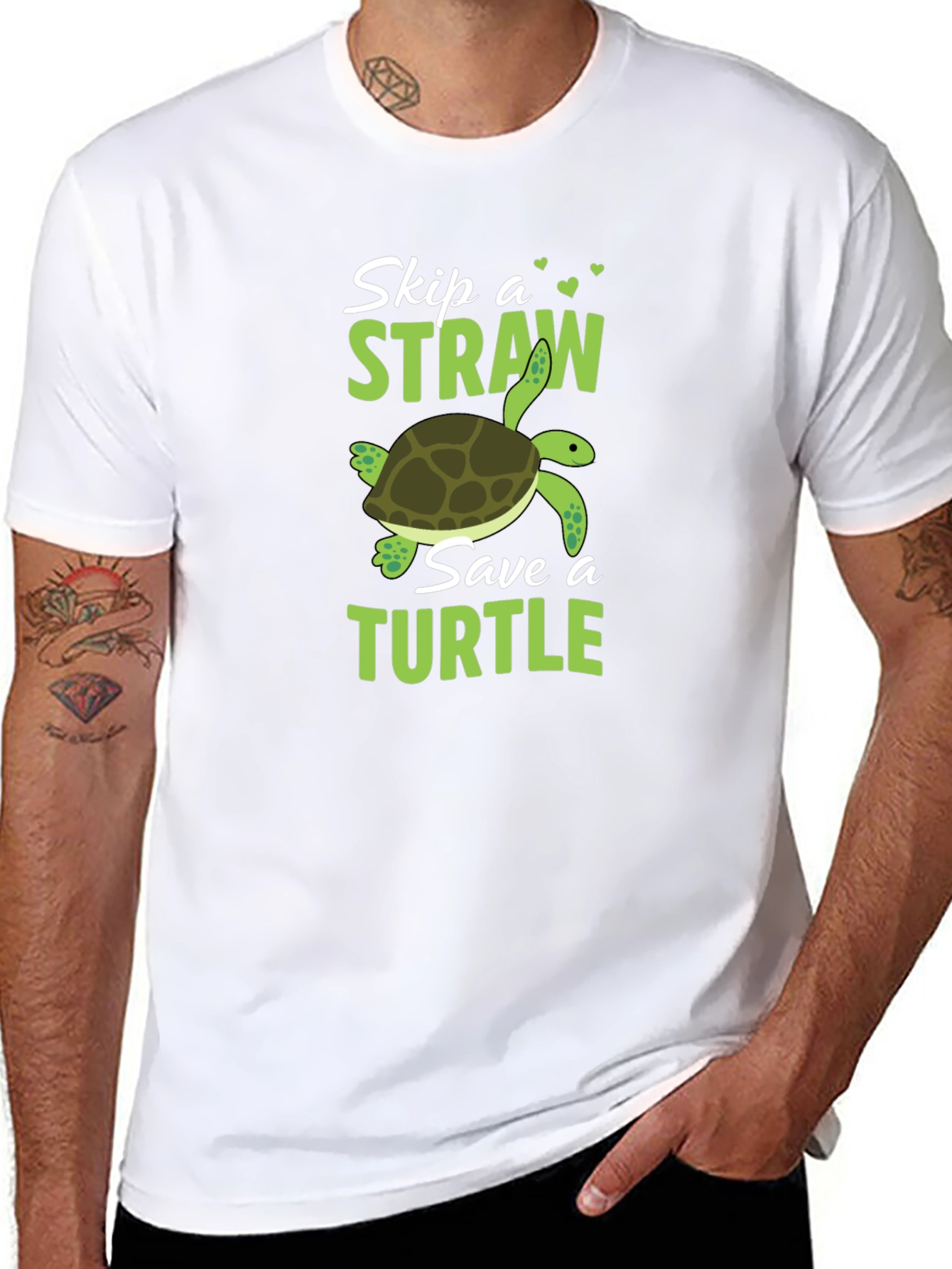 Skip a Straw Save a Turtle Graphic T-Shirt