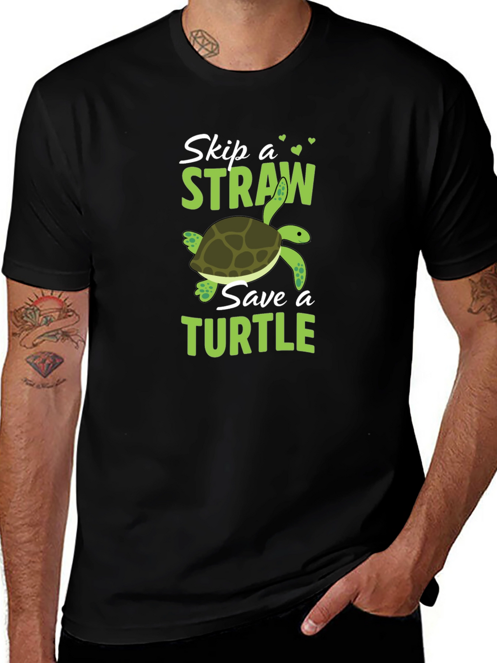 Skip a Straw Save a Turtle Graphic T-Shirt