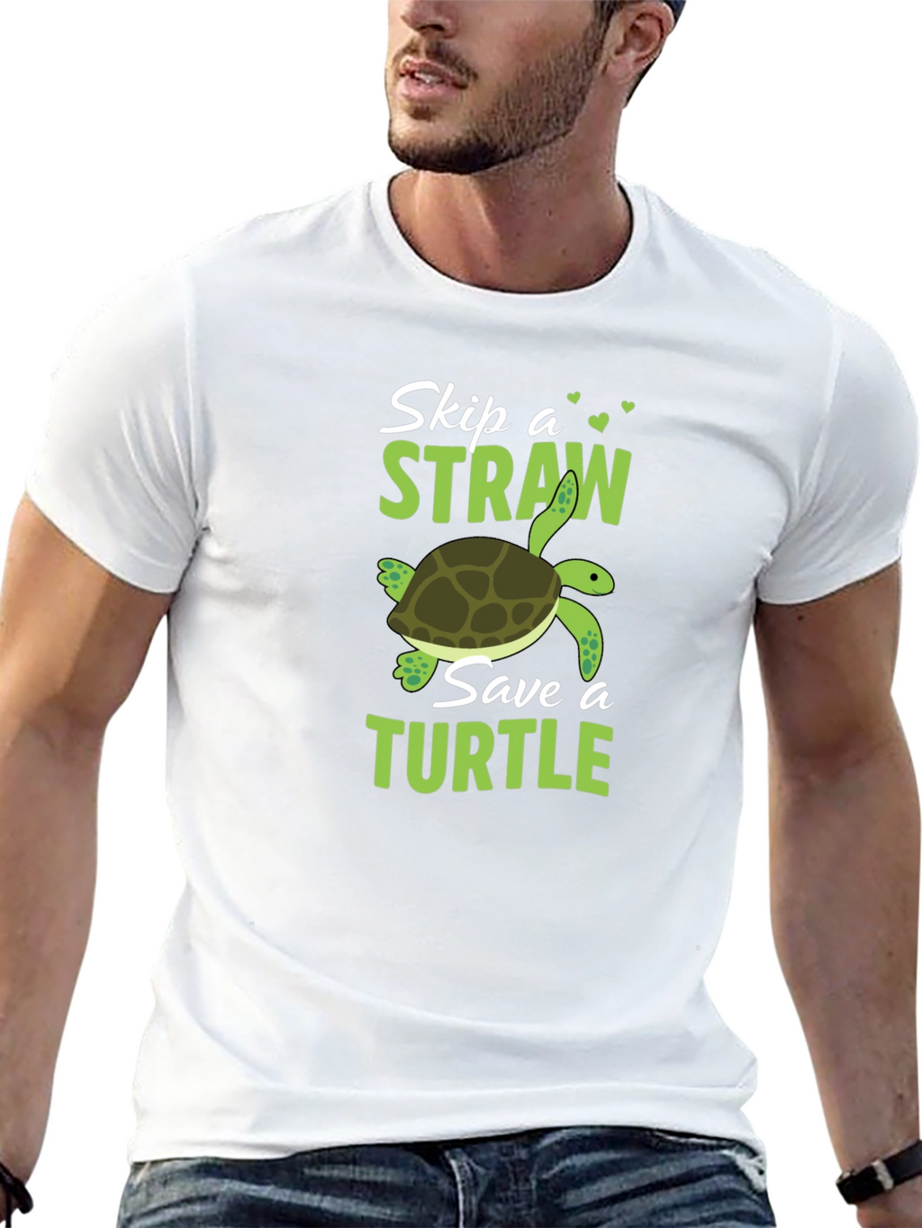 Skip a Straw Save a Turtle Graphic T-Shirt