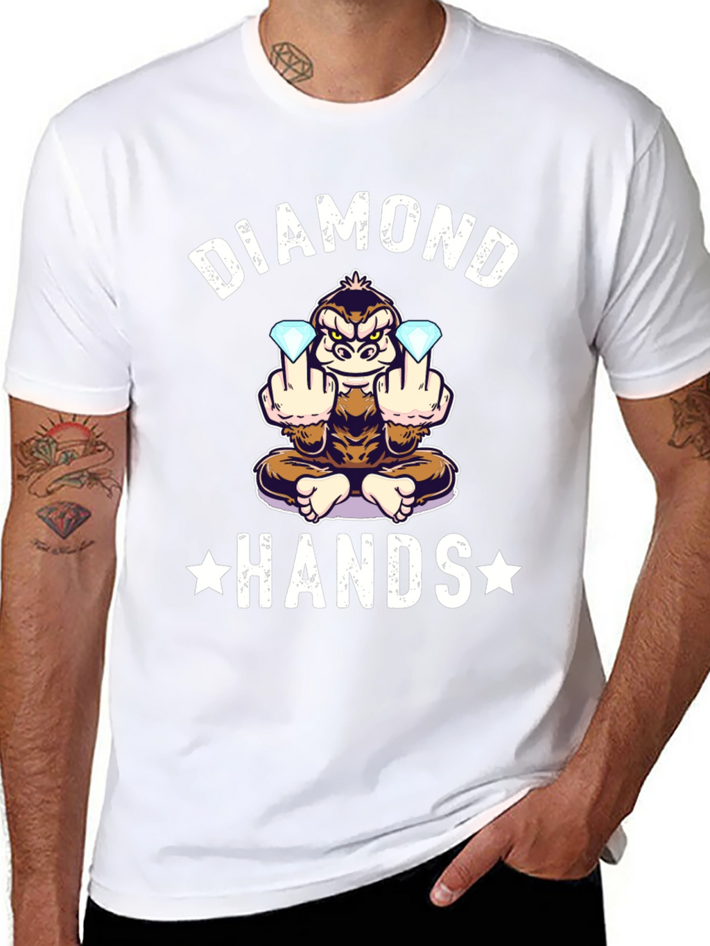 Diamond Hands Monkey T-Shirt - Black