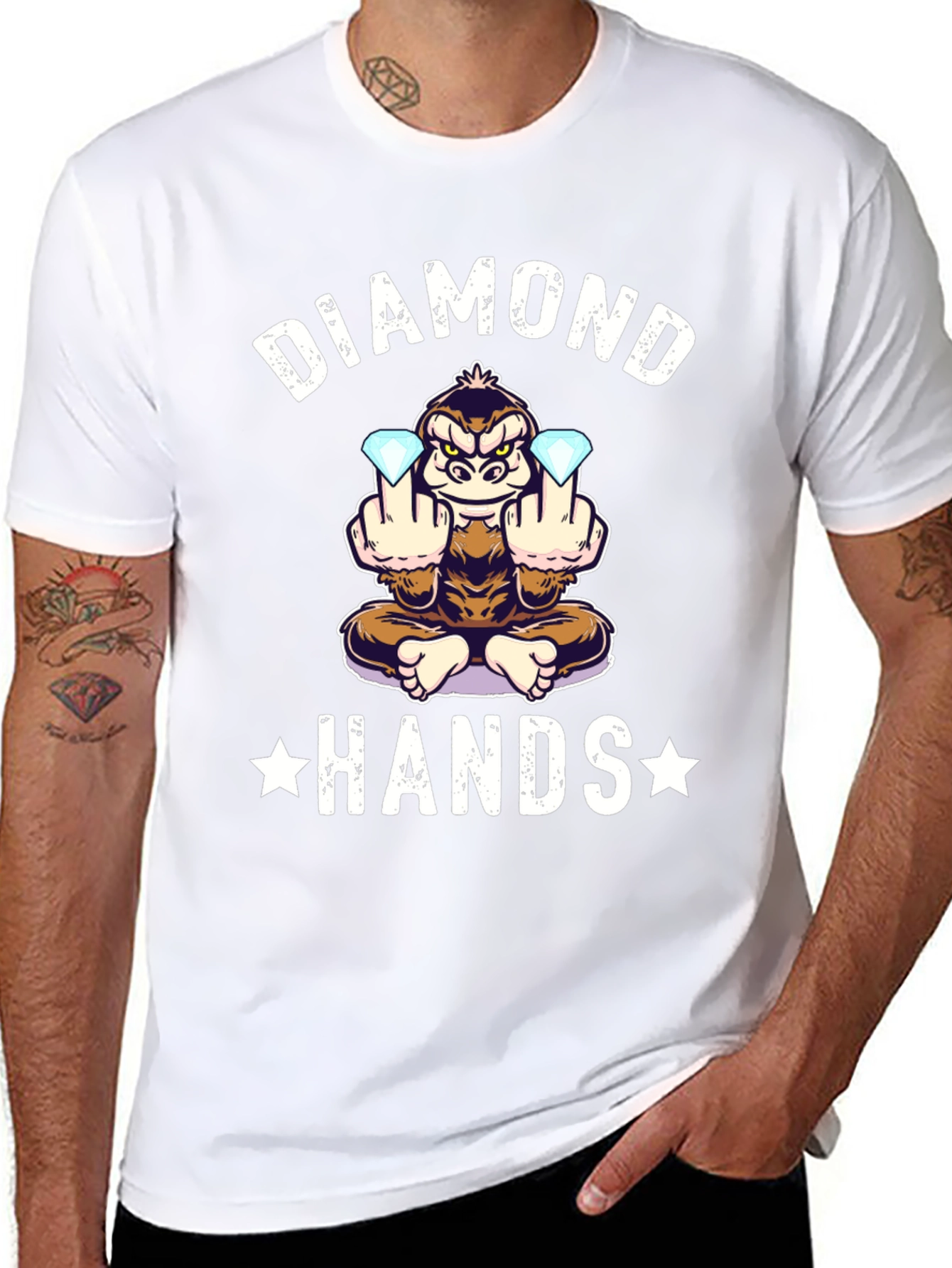 Diamond Hands Monkey T-Shirt - Black