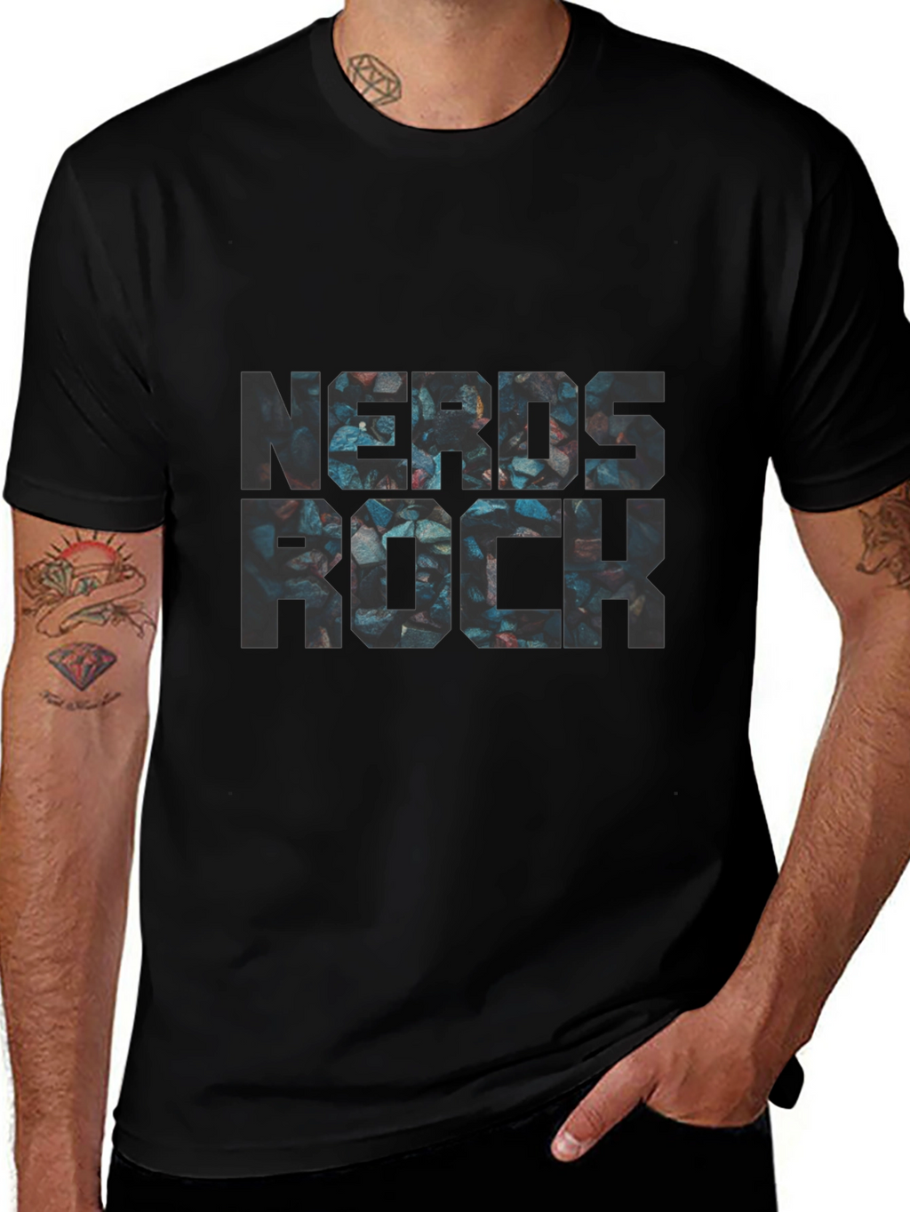 Nerds Rock Graphic Black T-Shirt - Stylish Geek Fashion