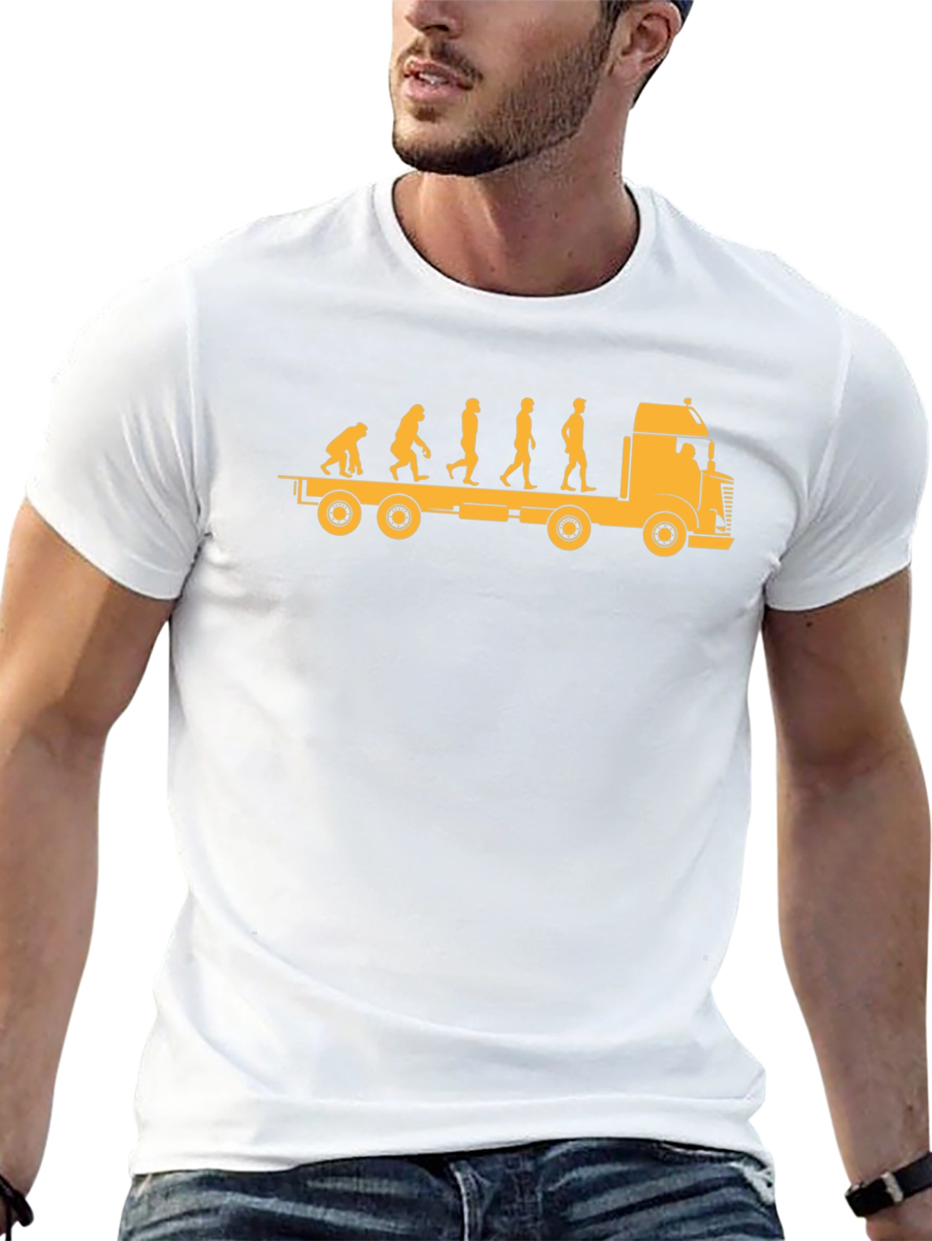 Evolution of Trucker Black T-Shirt