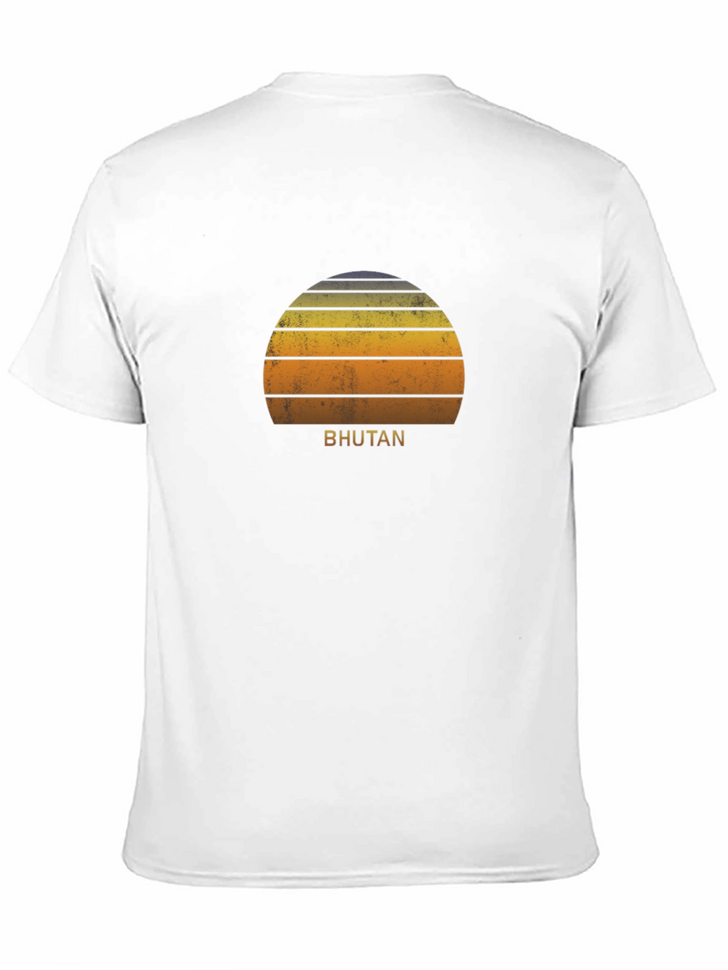Bhutan Sunset Graphic Tee - Retro Style Black T-Shirt