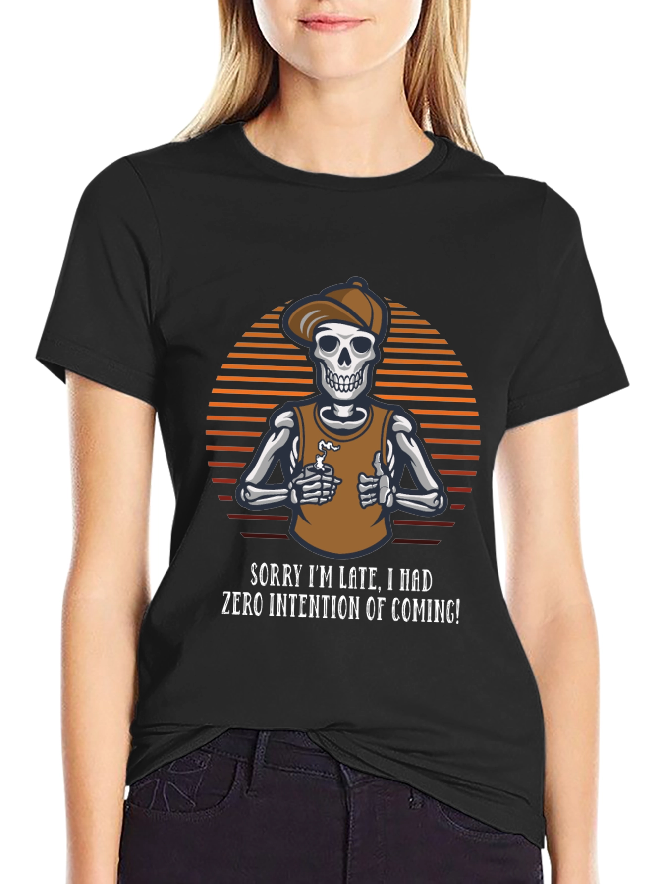 Sarcastic Skeleton Graphic T-Shirt