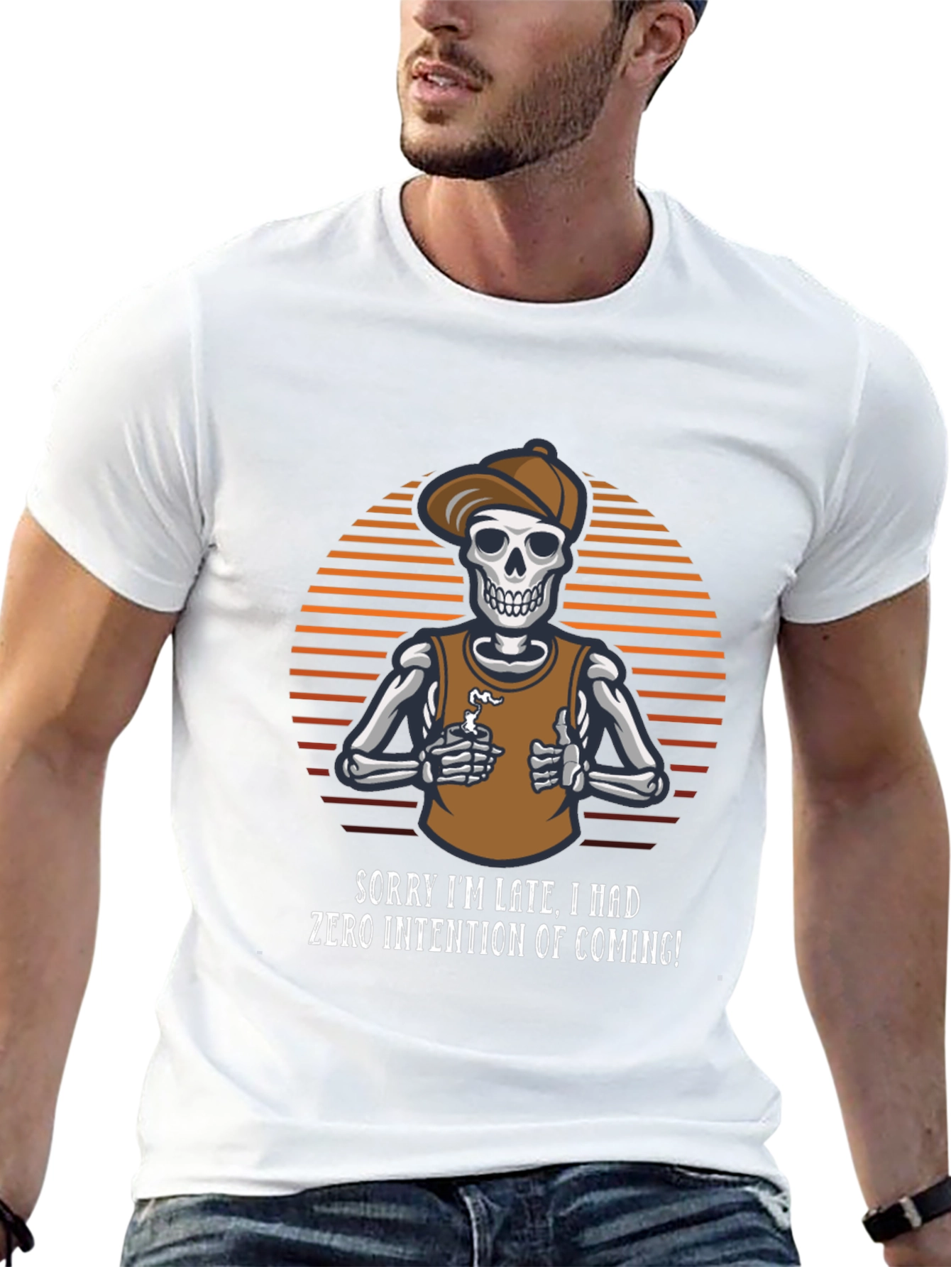 Sarcastic Skeleton Graphic T-Shirt