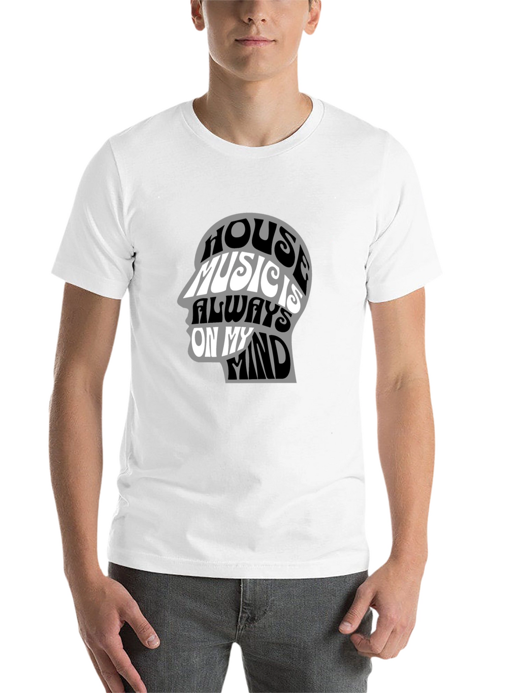 House Music Mind Graphic Tee - Black Cotton