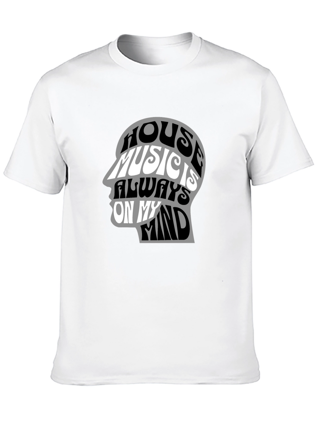 House Music Mind Graphic Tee - Black Cotton