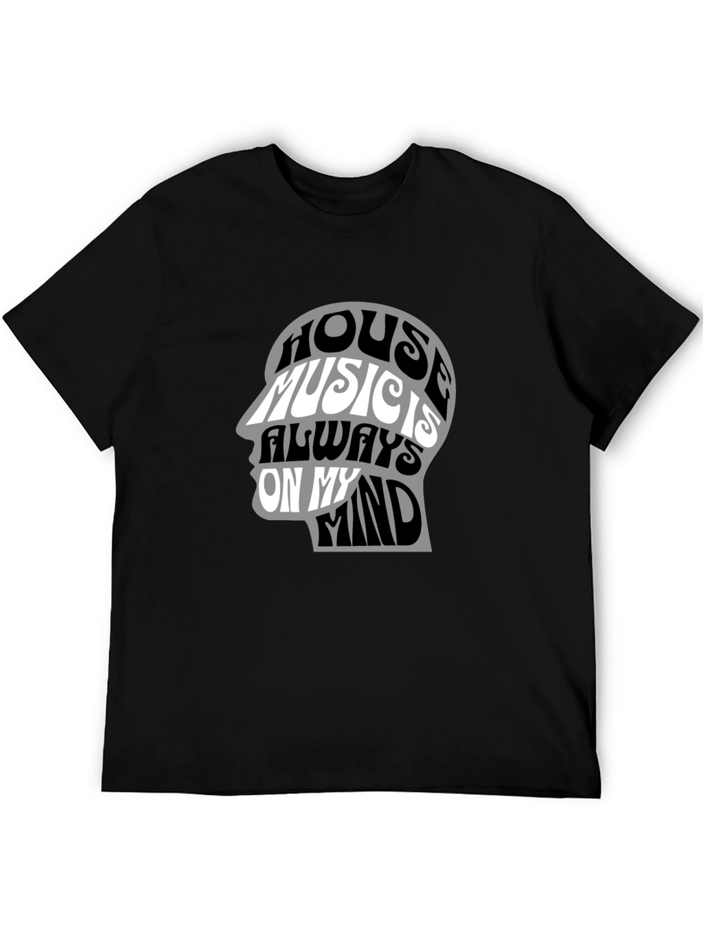 House Music Mind Graphic Tee - Black Cotton