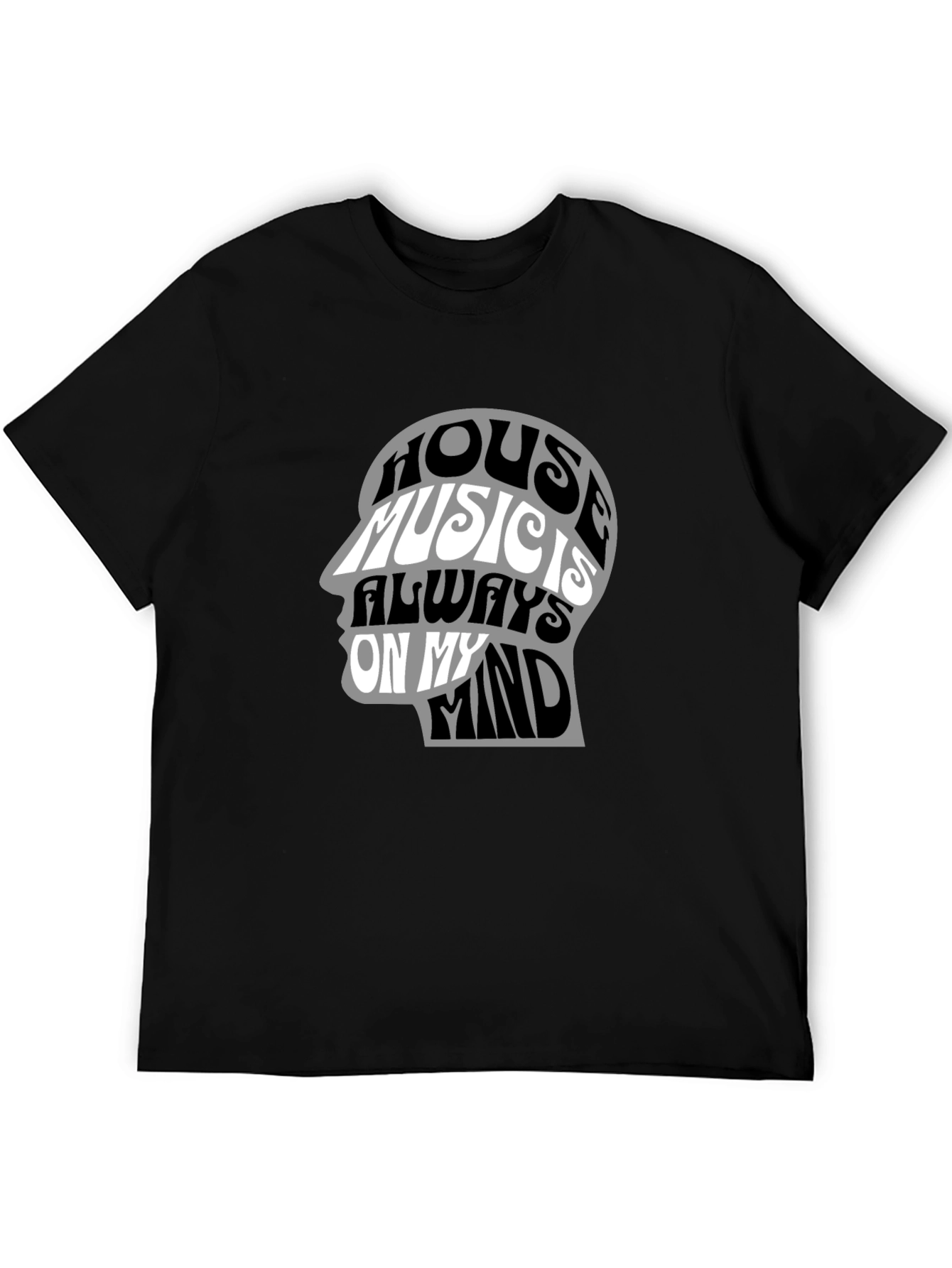 House Music Mind Graphic Tee - Black Cotton