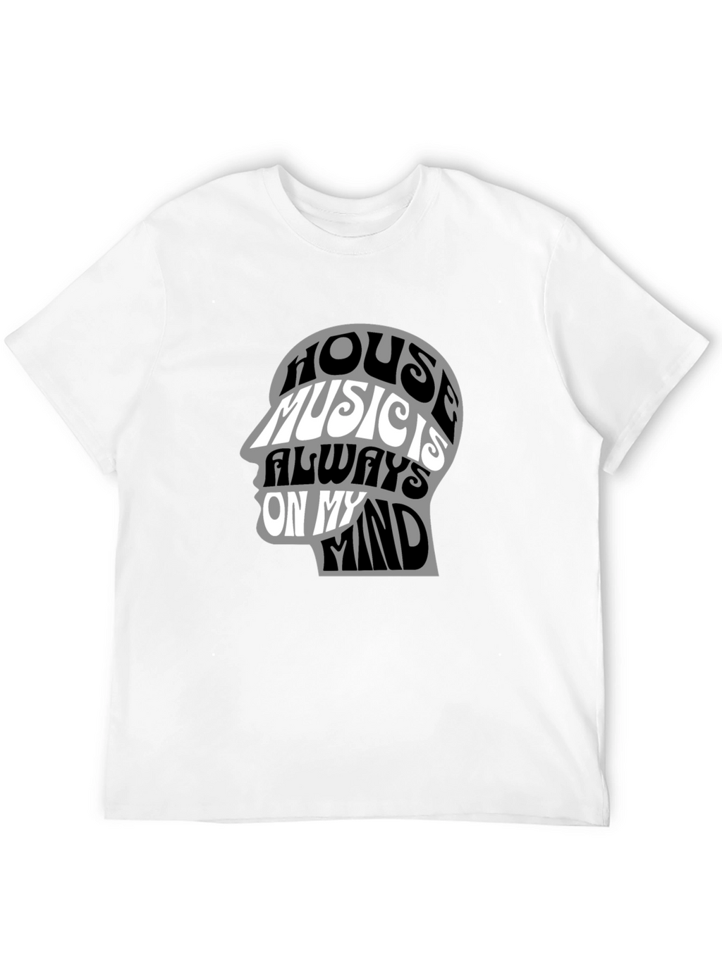 House Music Mind Graphic Tee - Black Cotton