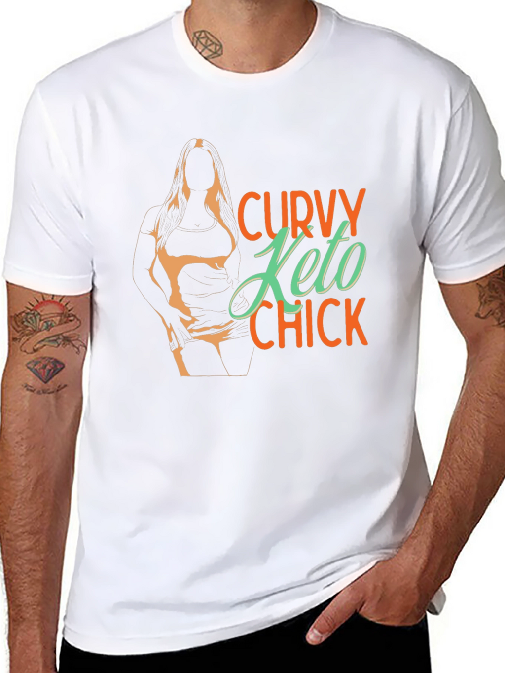 Curvy Keto Chick Graphic Tee - Black Unisex