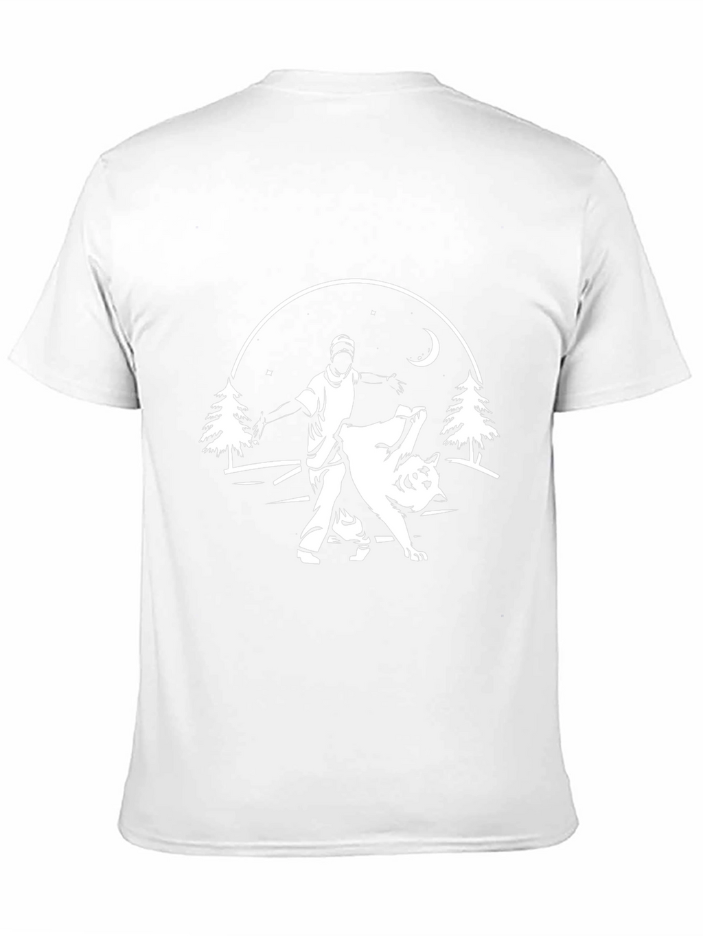 Mens Black Graphic Tee - Man Training Wolf