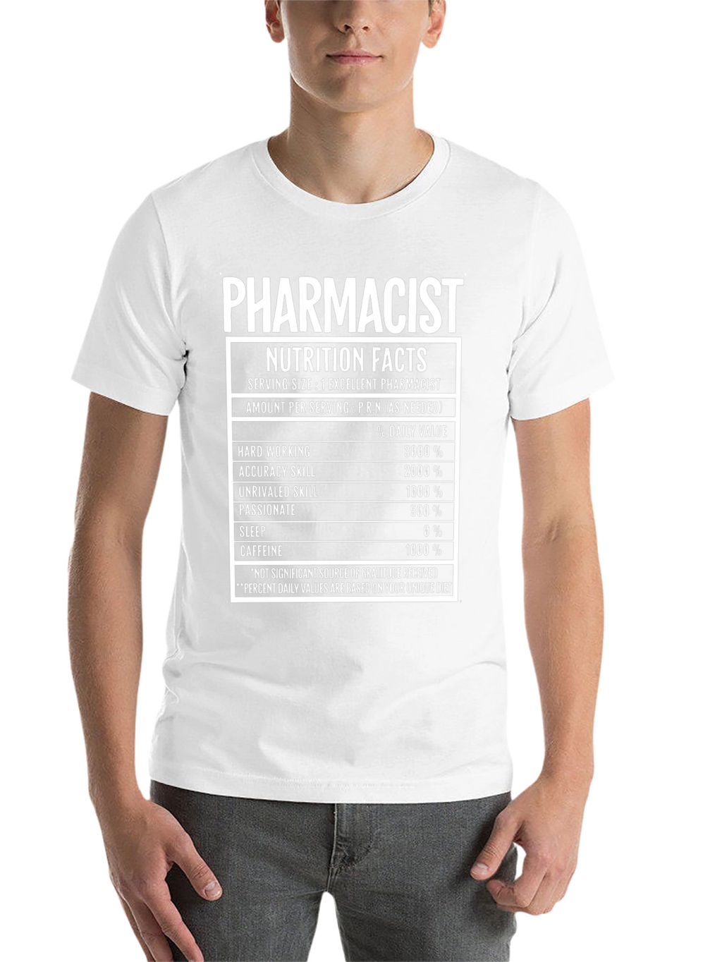 Pharmacist Nutrition Facts T-Shirt Funny Pharmacy Tee