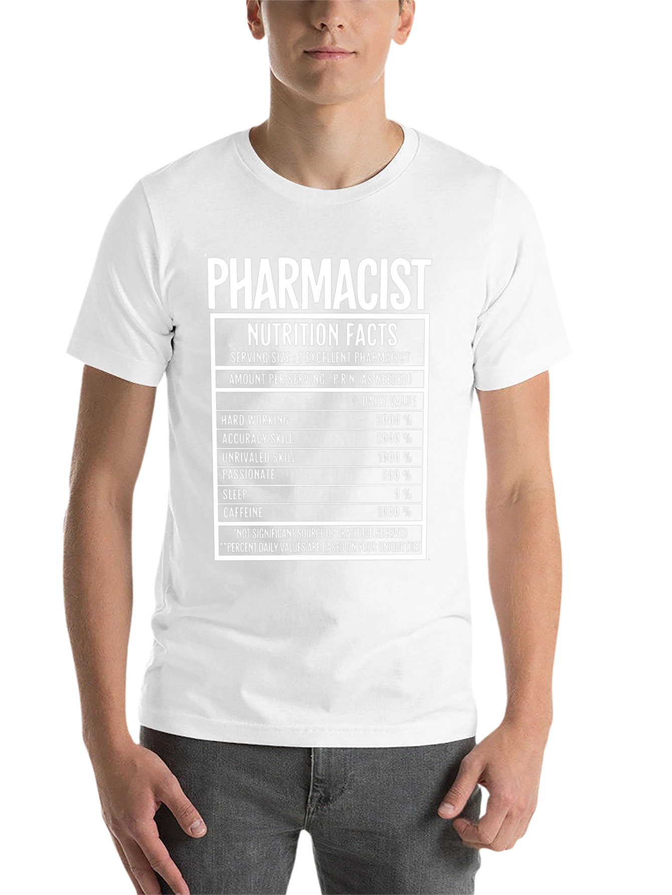 Pharmacist Nutrition Facts T-Shirt Funny Pharmacy Tee