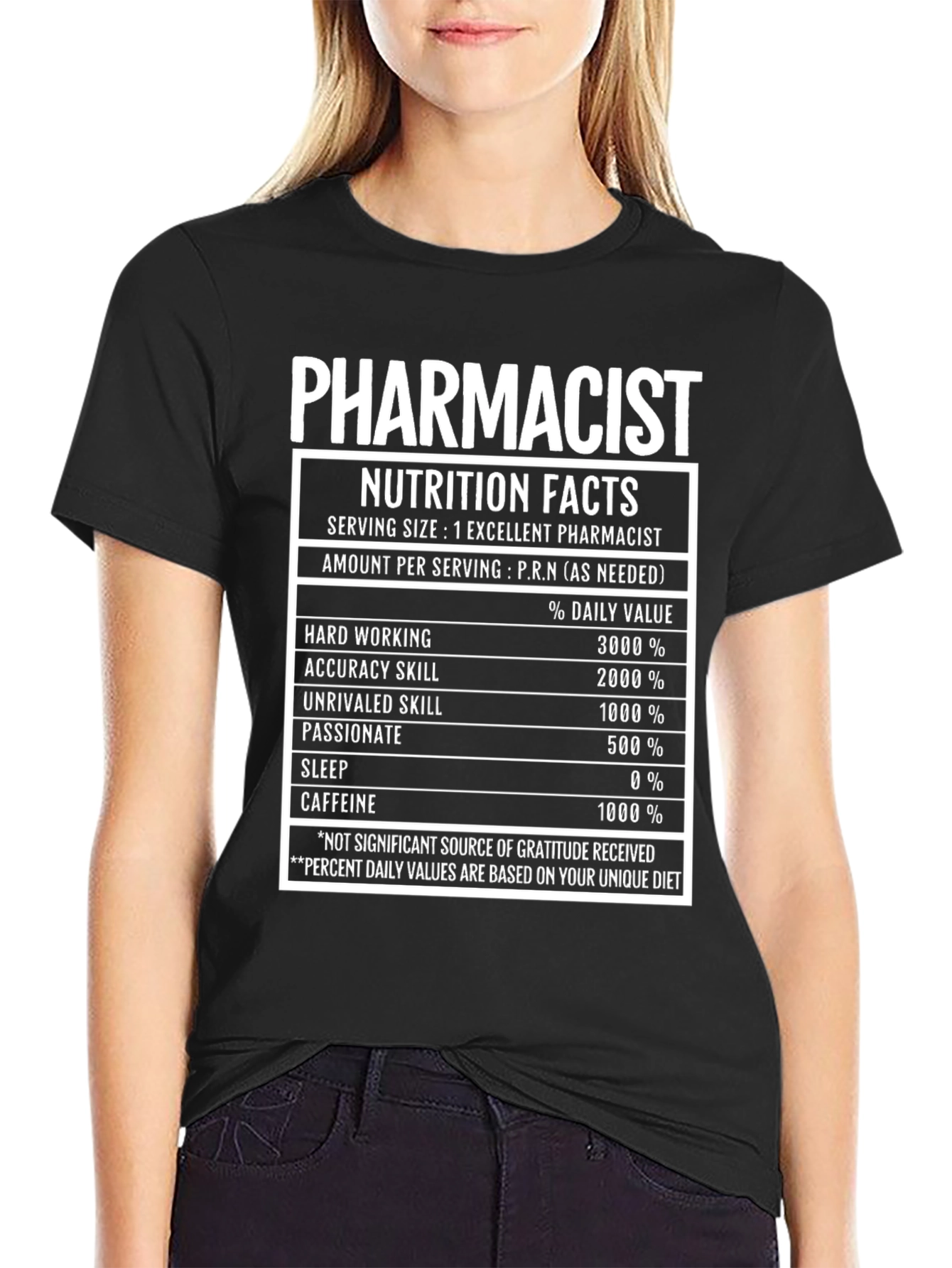 Pharmacist Nutrition Facts T-Shirt Funny Pharmacy Tee