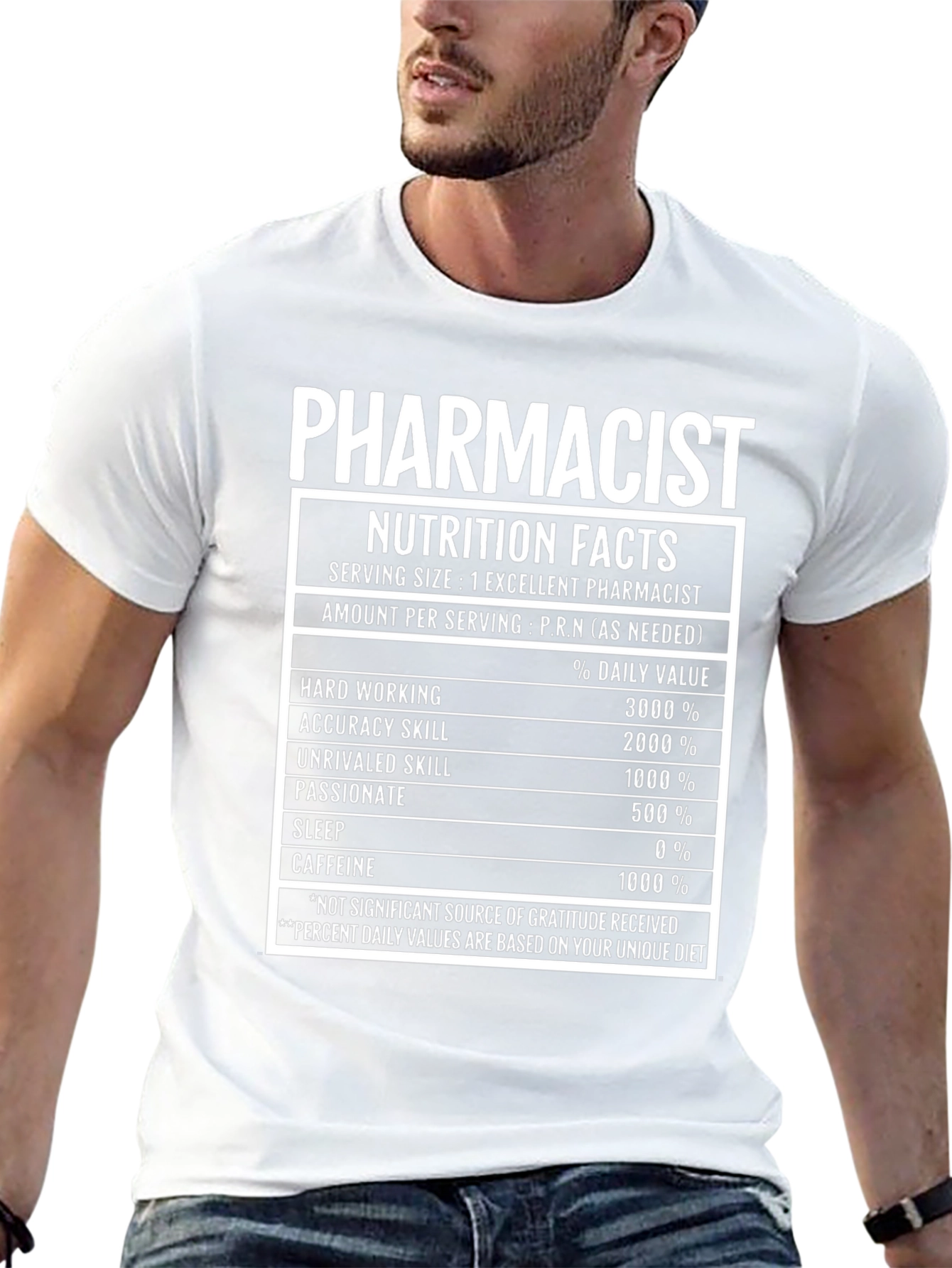 Pharmacist Nutrition Facts T-Shirt Funny Pharmacy Tee