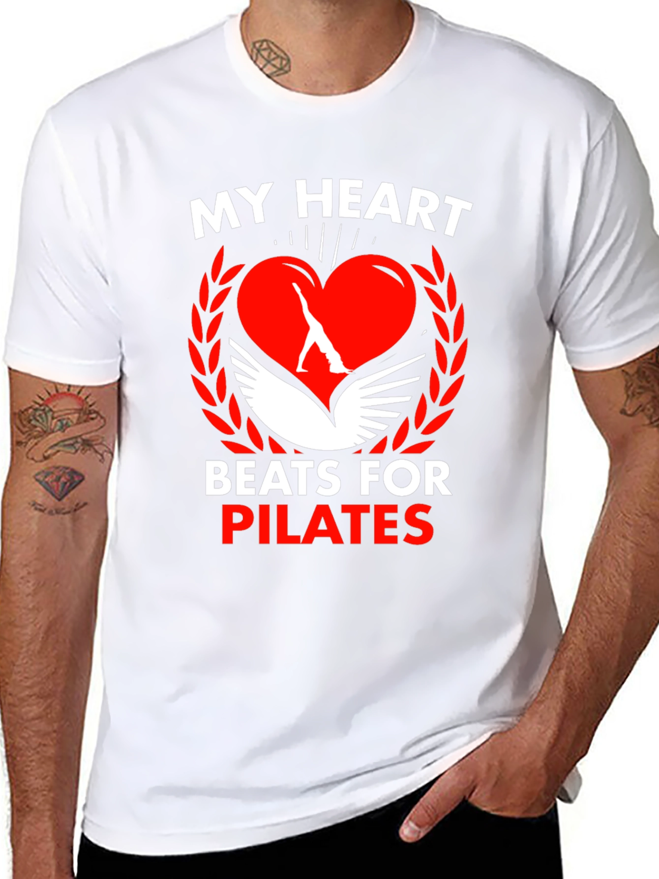 Pilates Heartbeat Graphic Tee - Fitness Lovers T-Shirt