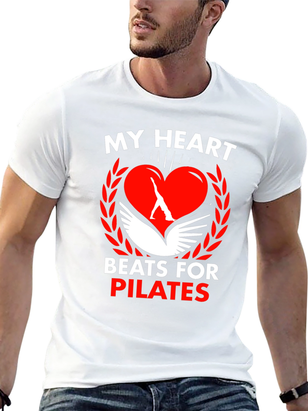 Pilates Heartbeat Graphic Tee - Fitness Lovers T-Shirt