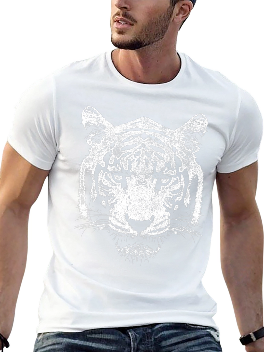 Tiger Graphic Tee - Distressed Print