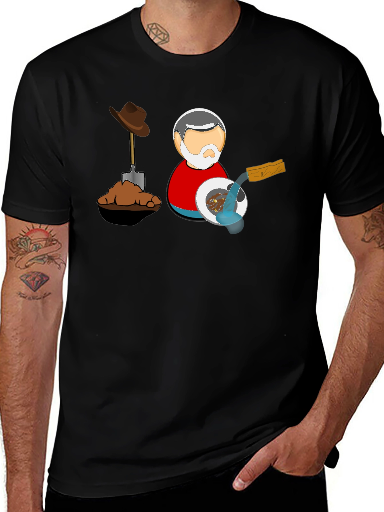 Gold Panning Black T-Shirt