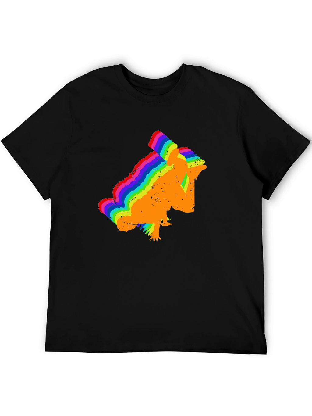 Rainbow Chameleon T-Shirt - Black