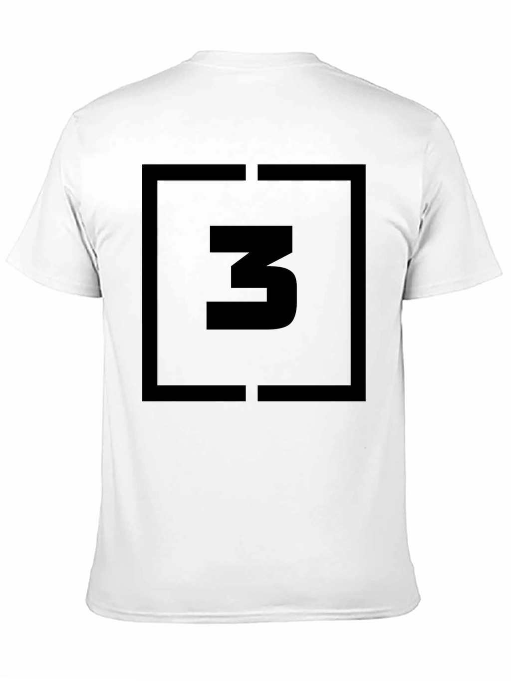 Black T-Shirt with Bold Number 3 Graphic