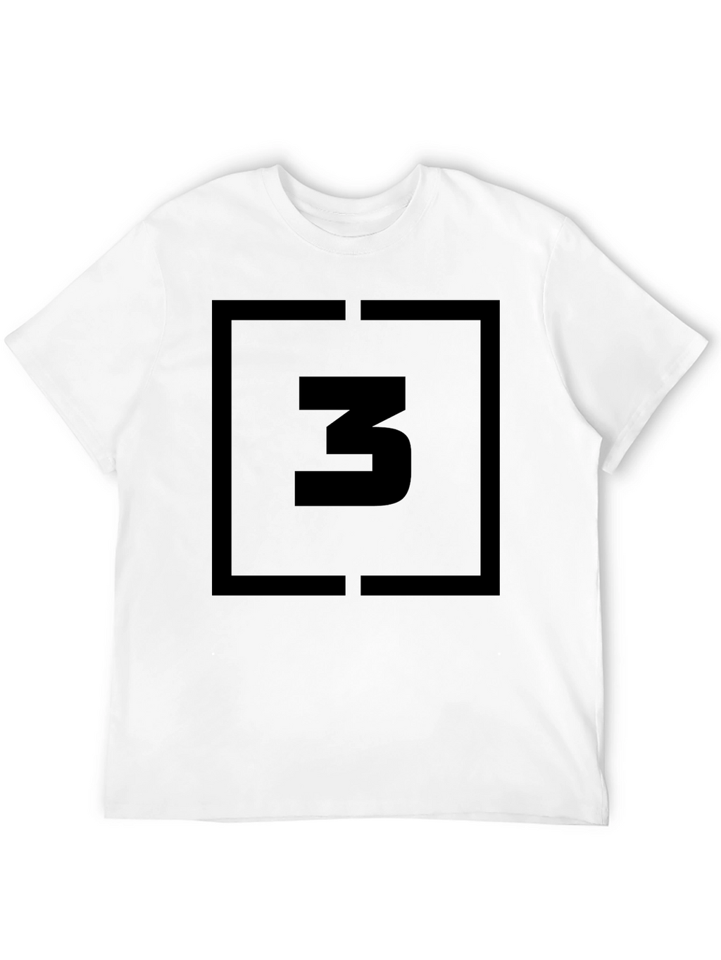 Black T-Shirt with Bold Number 3 Graphic