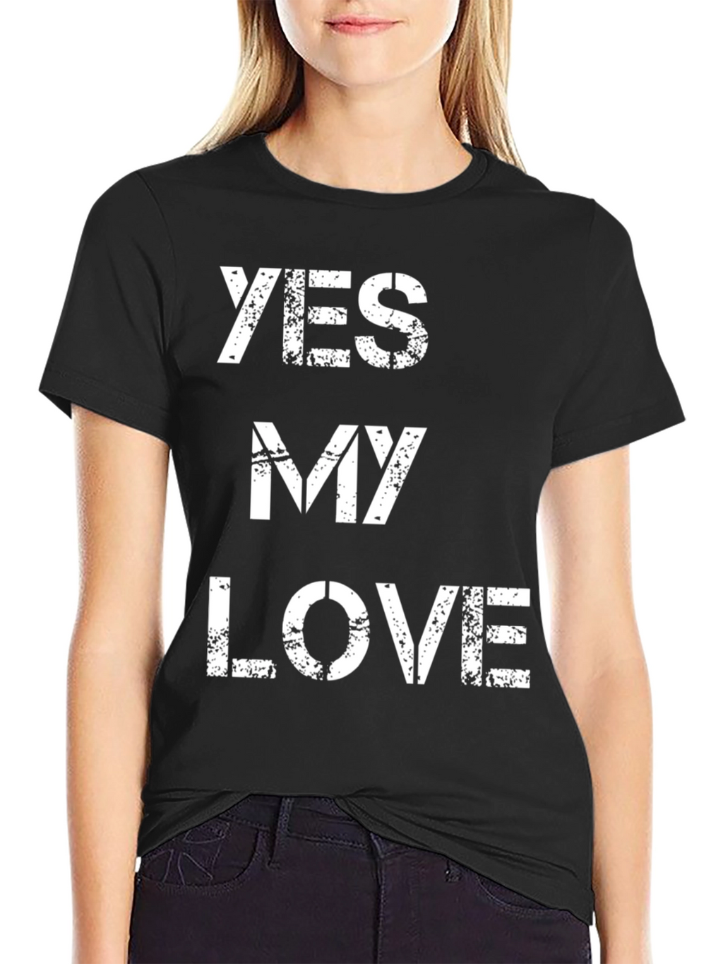 Yes My Love Graphic Tee - Black Cotton T-Shirt