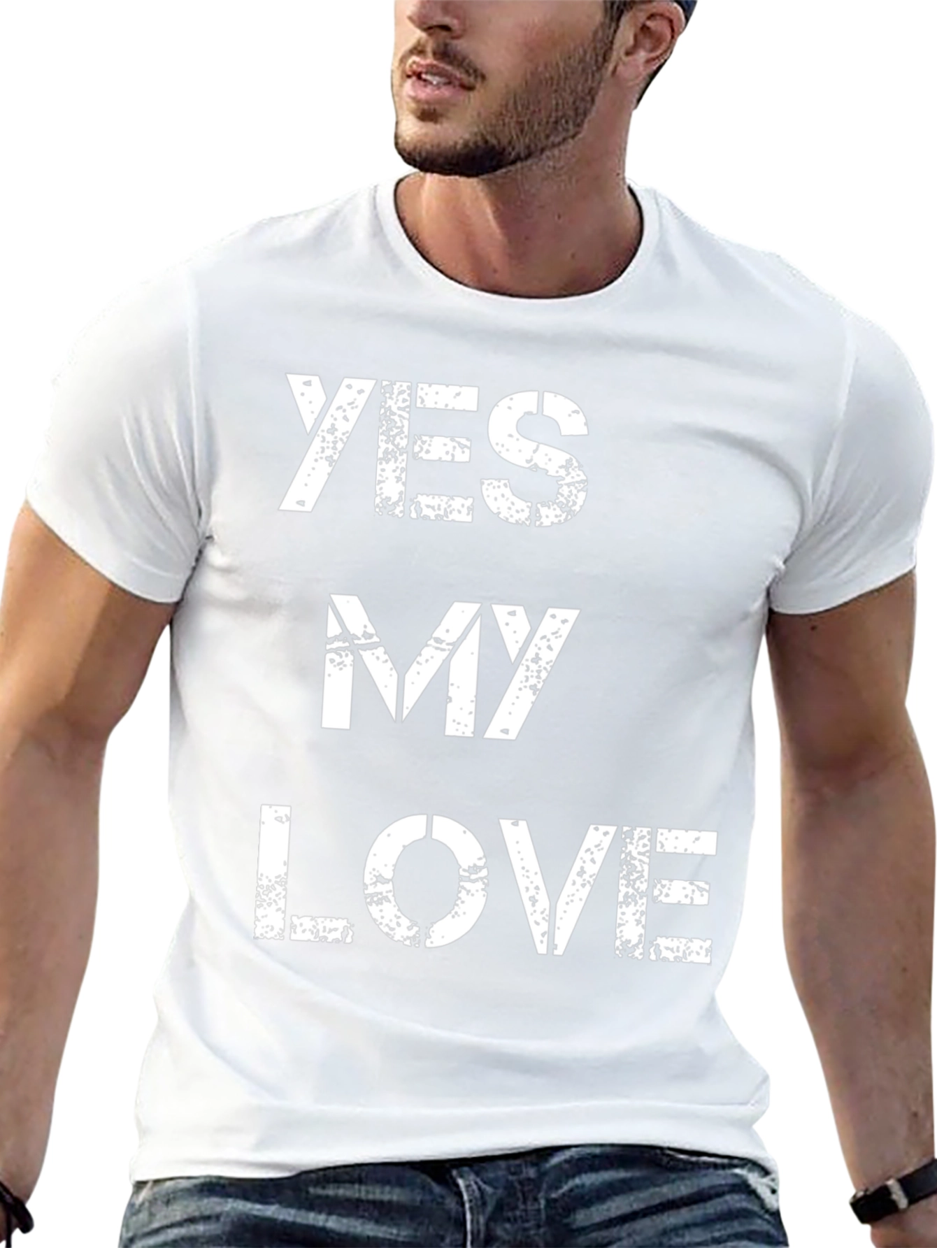 Yes My Love Graphic Tee - Black Cotton T-Shirt