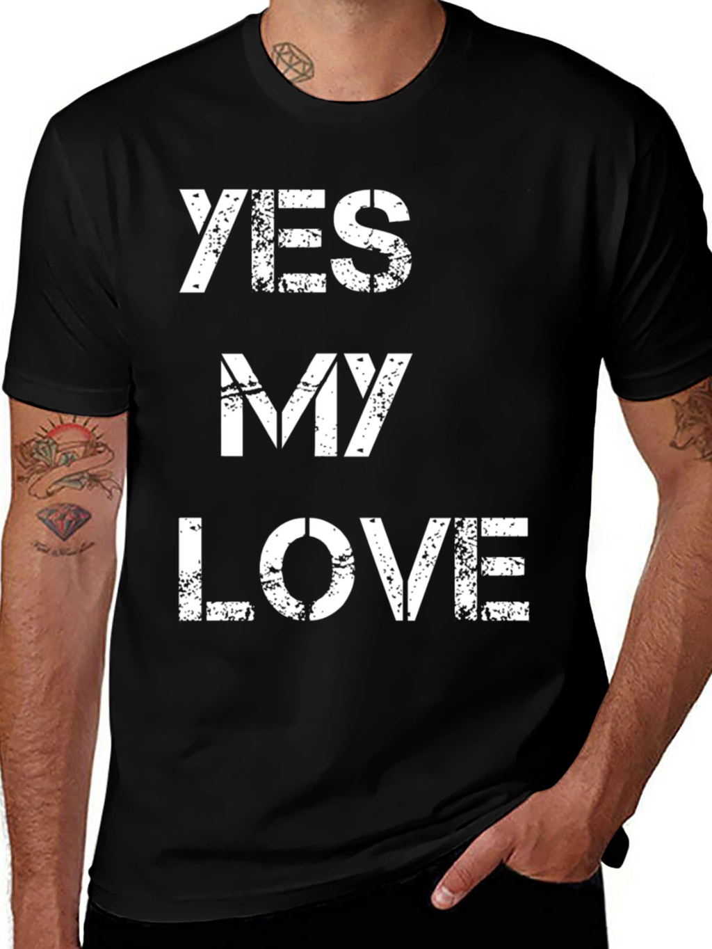 Yes My Love Graphic Tee - Black Cotton T-Shirt