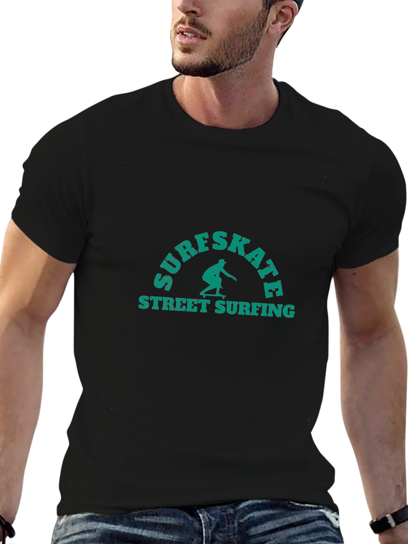 Surfskate Street Surfing Black T-Shirt