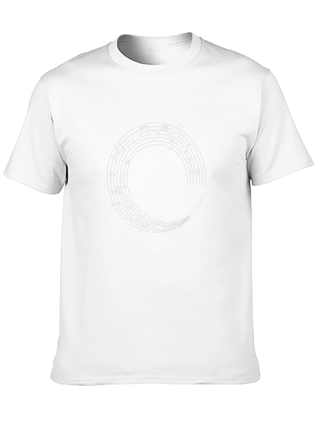 Musical Notes Circle Graphic Tee - Black