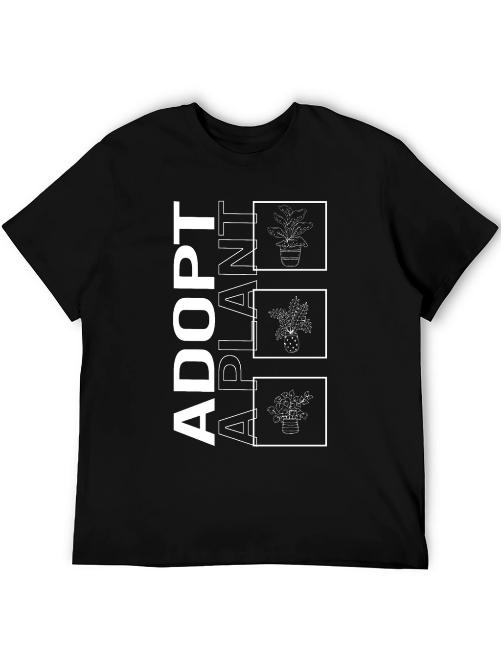 Adopt A Plant Graphic Tee - Black Cotton