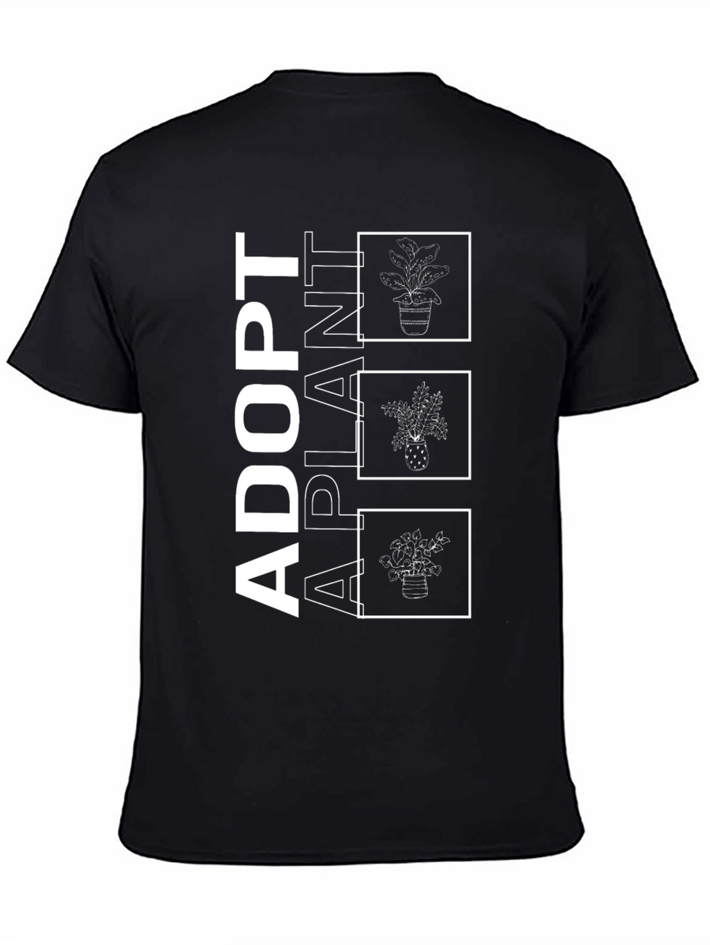 Adopt A Plant Graphic Tee - Black Cotton