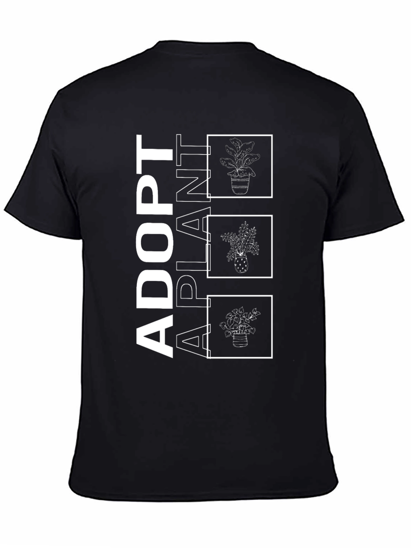 Adopt A Plant Graphic Tee - Black Cotton