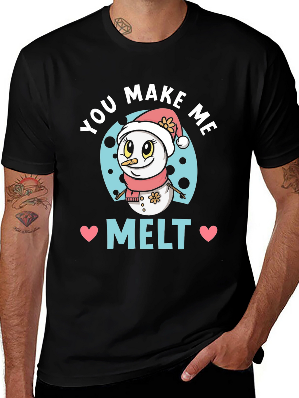 You Make Me Melt Cute Snowman Graphic Tee