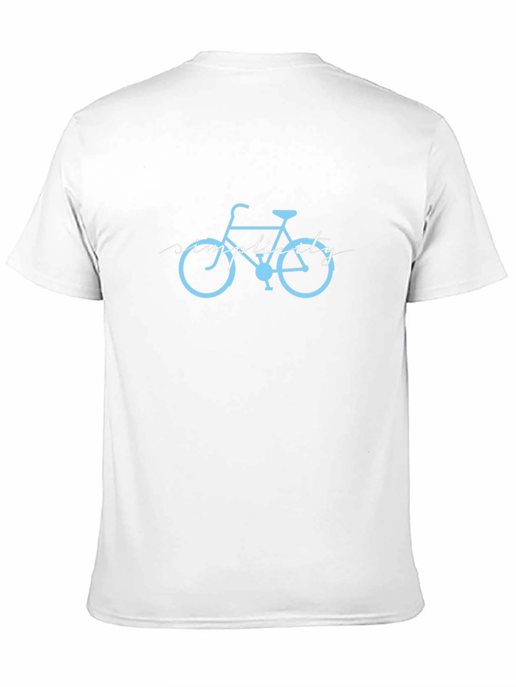 Mens Black T-Shirt with Light Blue Bike Graphic