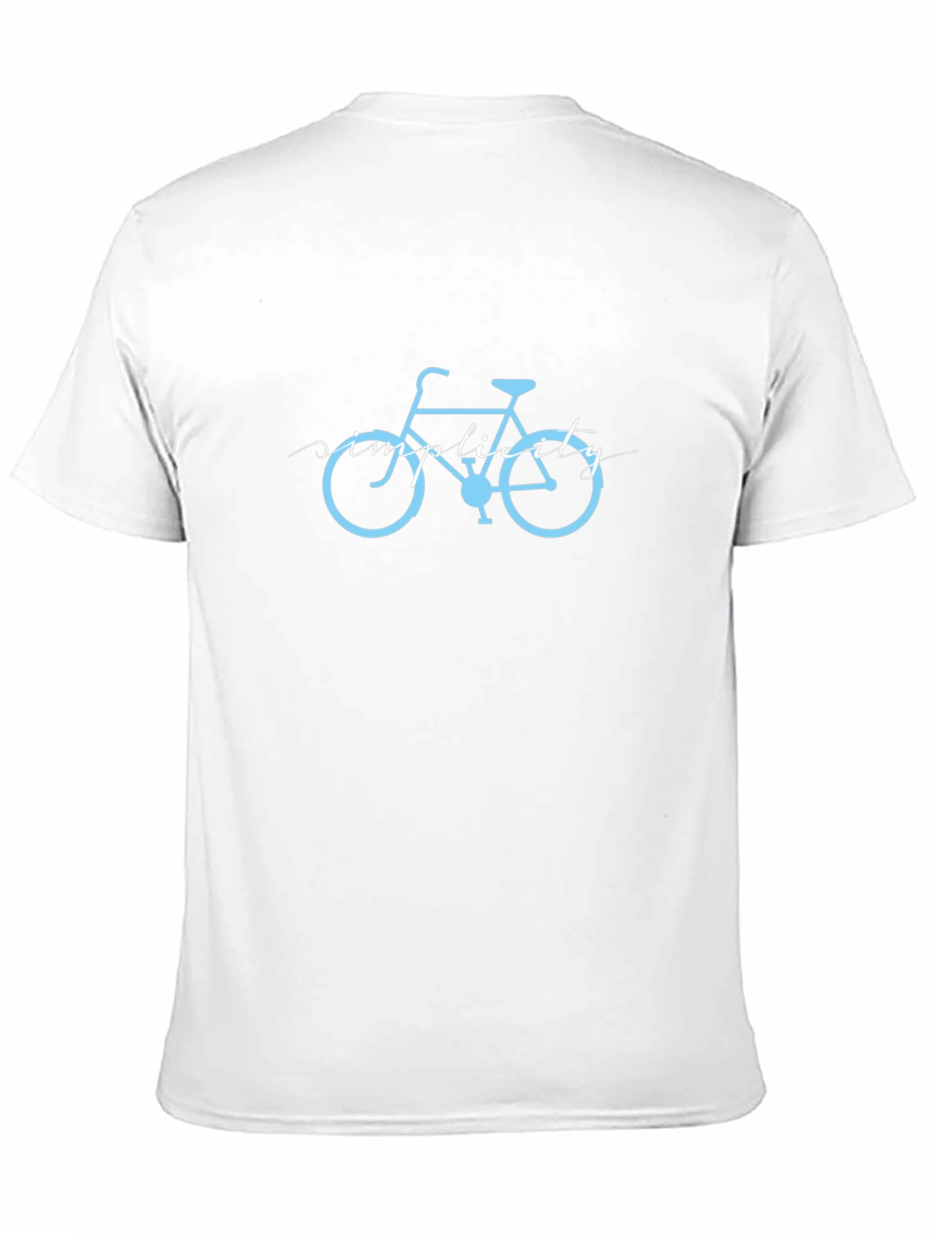 Mens Black T-Shirt with Light Blue Bike Graphic