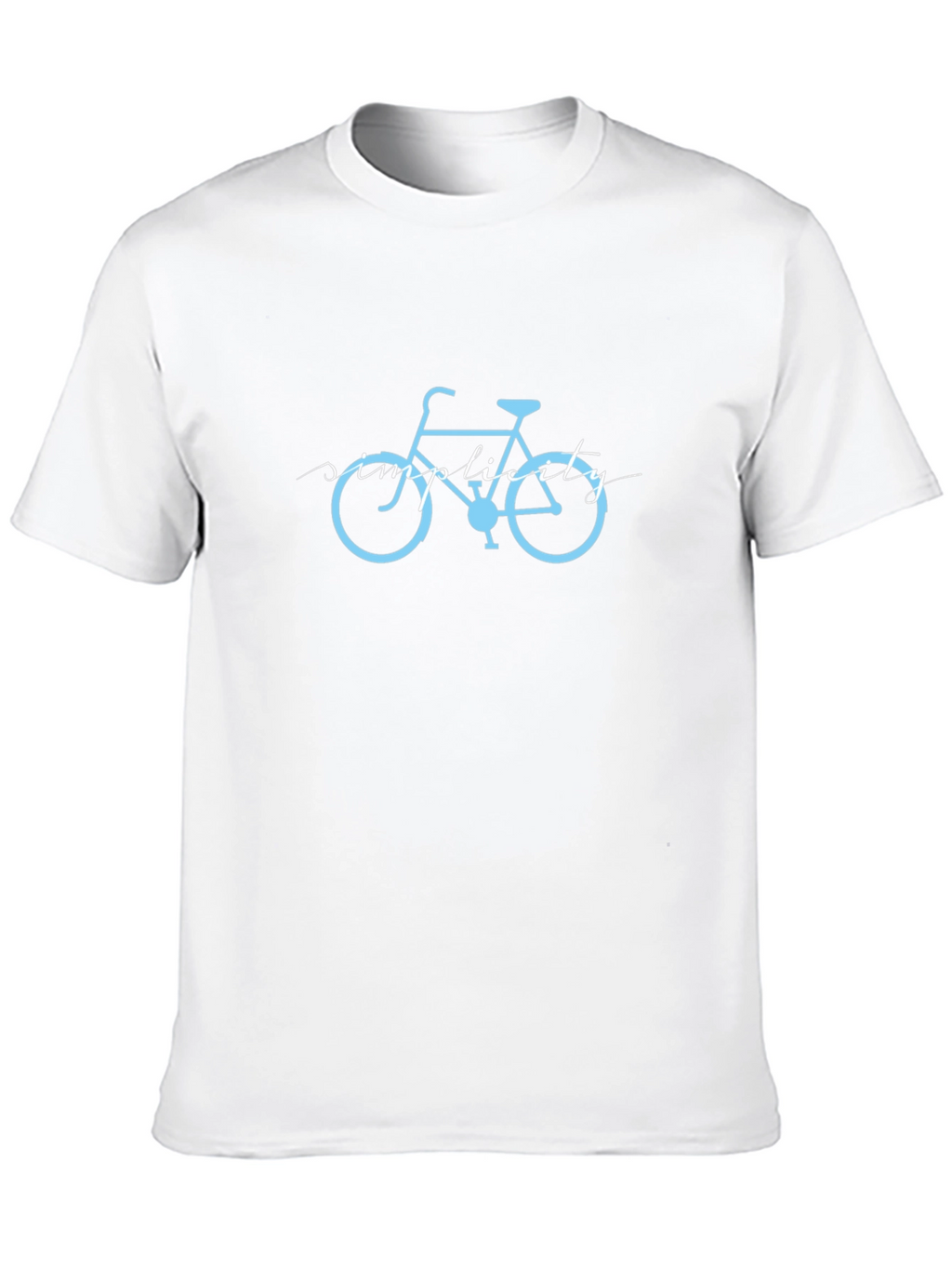 Mens Black T-Shirt with Light Blue Bike Graphic