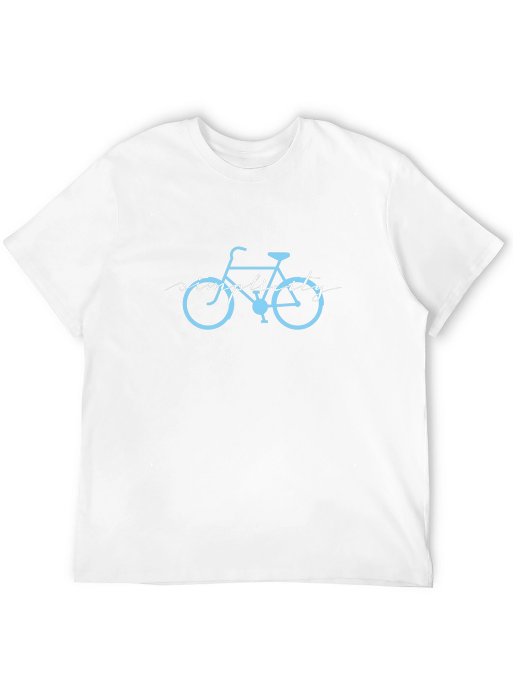 Mens Black T-Shirt with Light Blue Bike Graphic