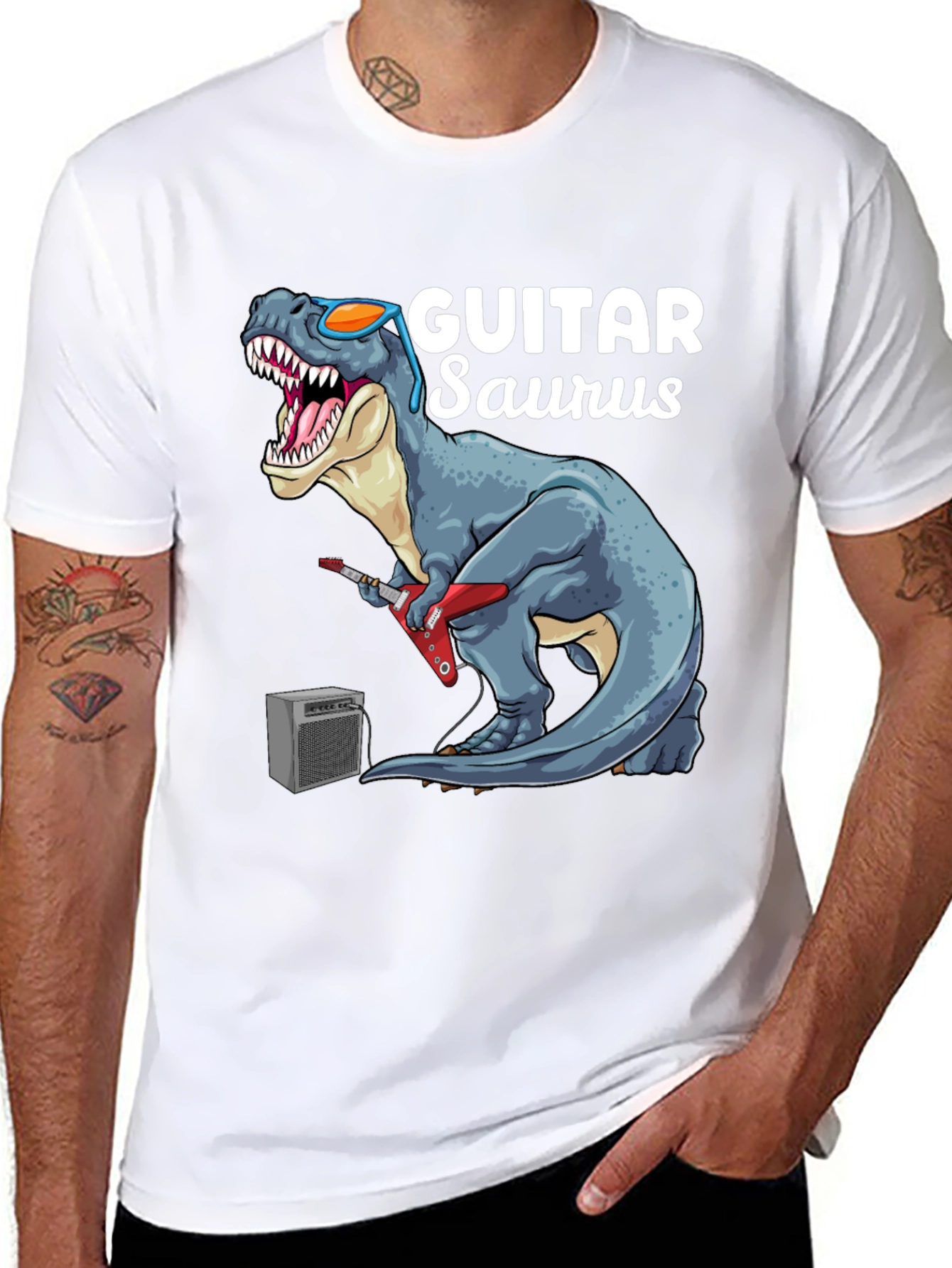 GuitarSaurus T-Shirt: Rock n Roll Dino Style!