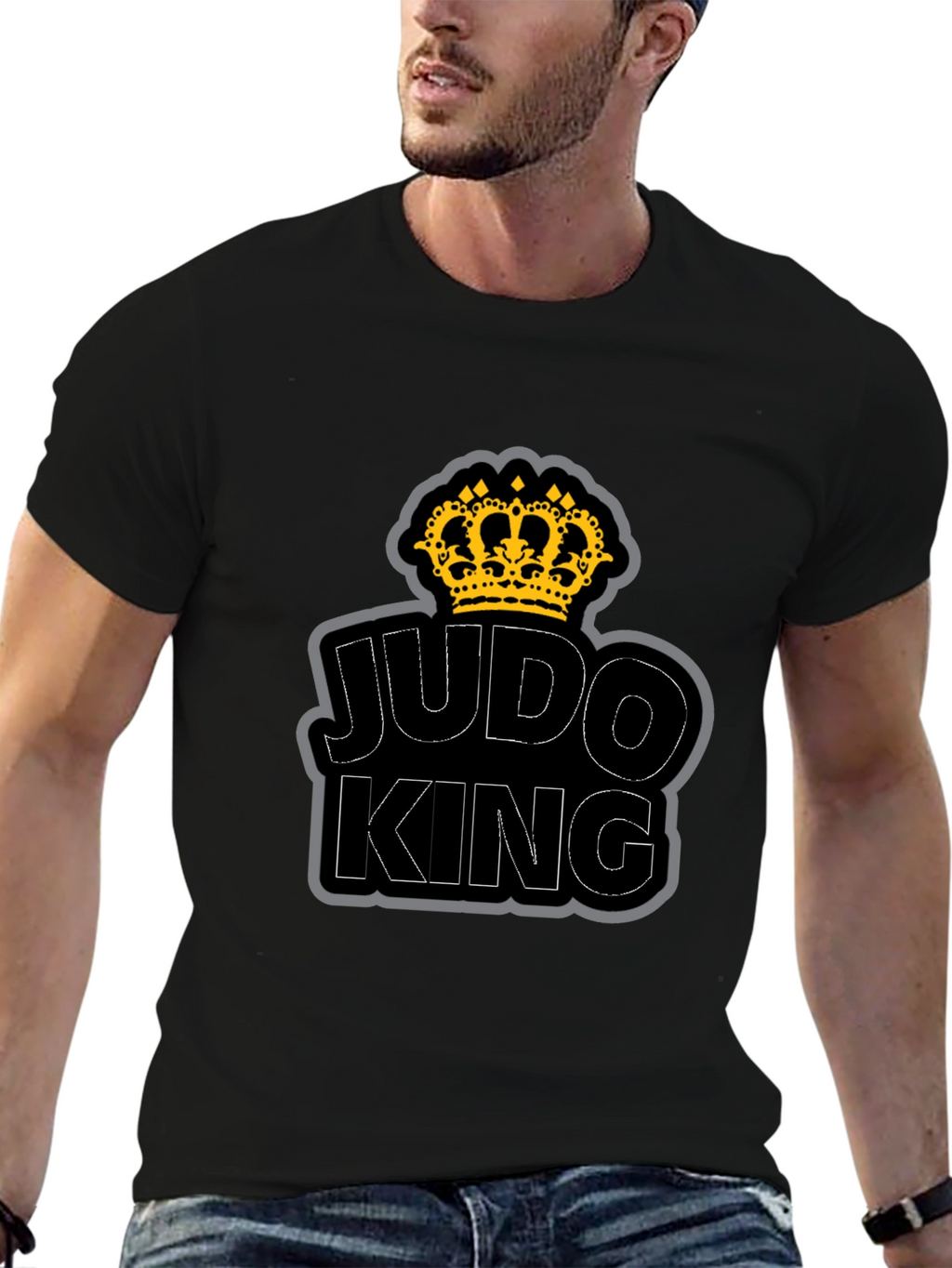 Judo King T-Shirt - Crown Graphic - Black