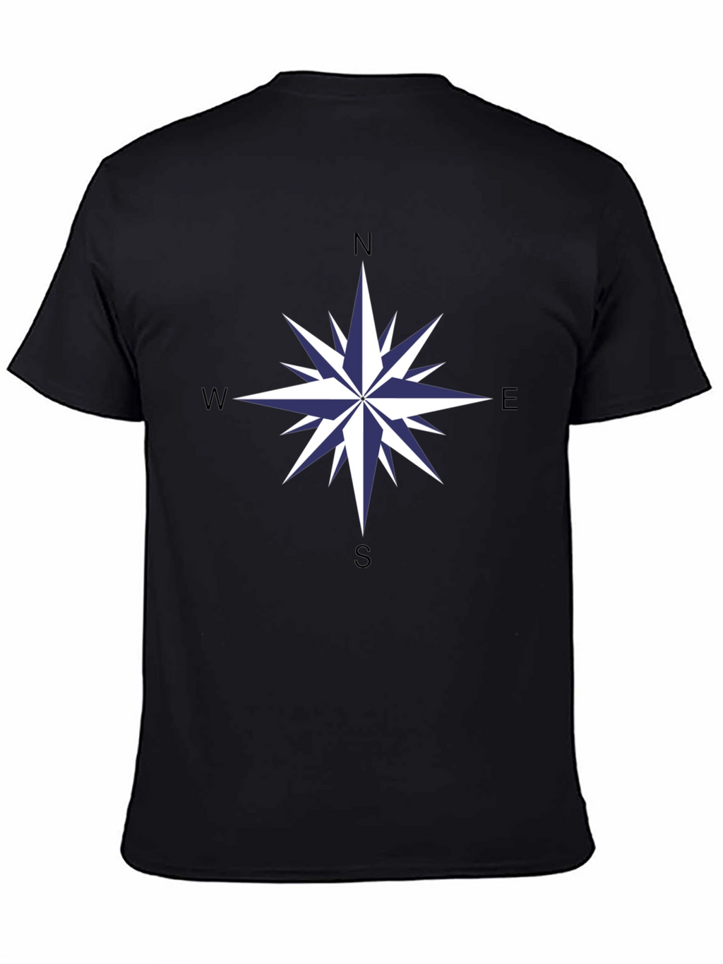 Compass Rose Graphic Tee - Stylish Black Cotton T-Shirt