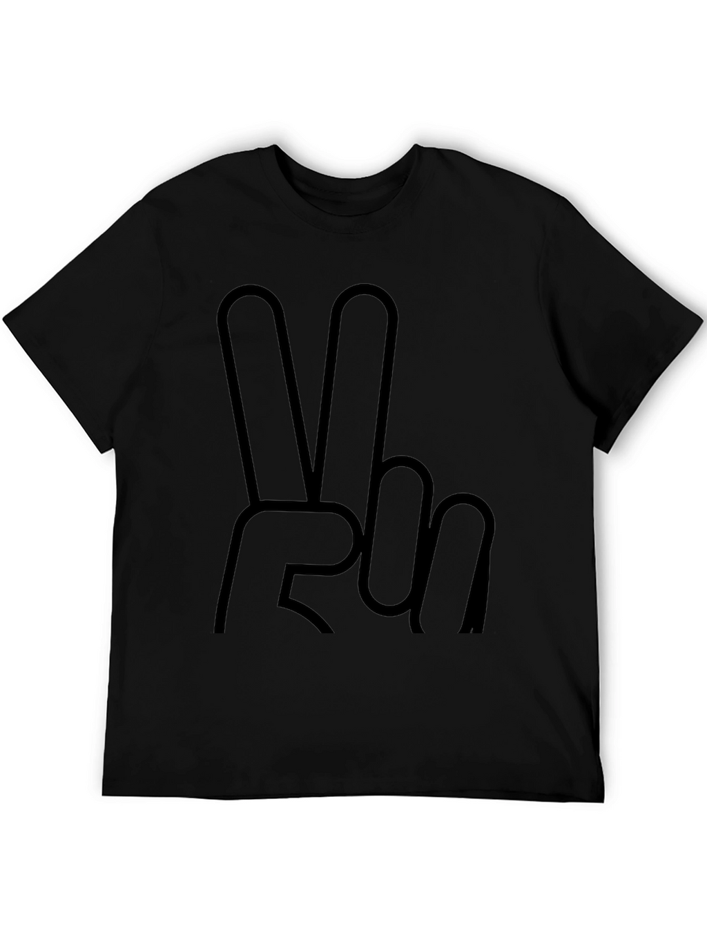 Peace Sign Graphic Tee - Casual Black T-Shirt