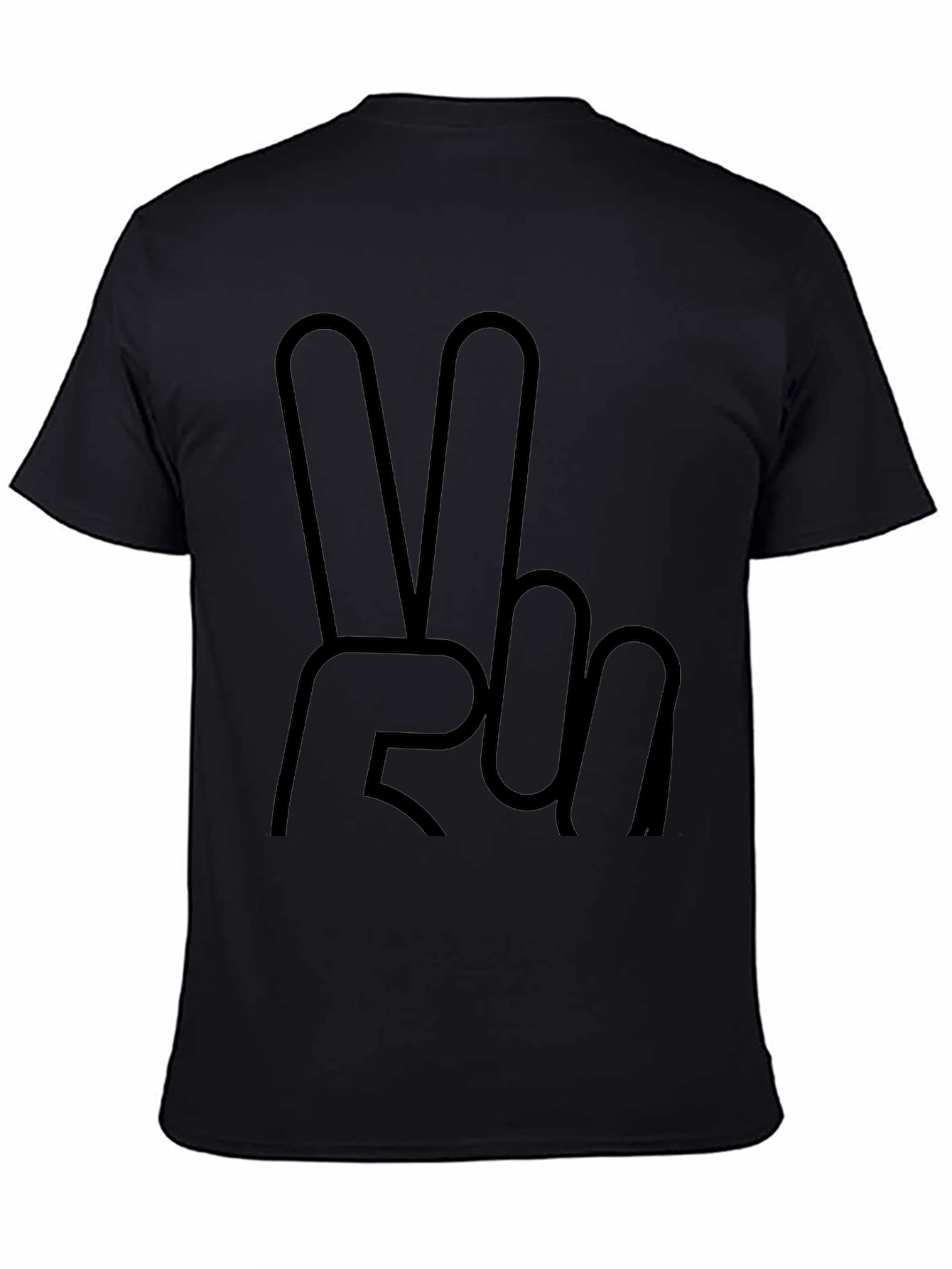 Peace Sign Graphic Tee - Casual Black T-Shirt