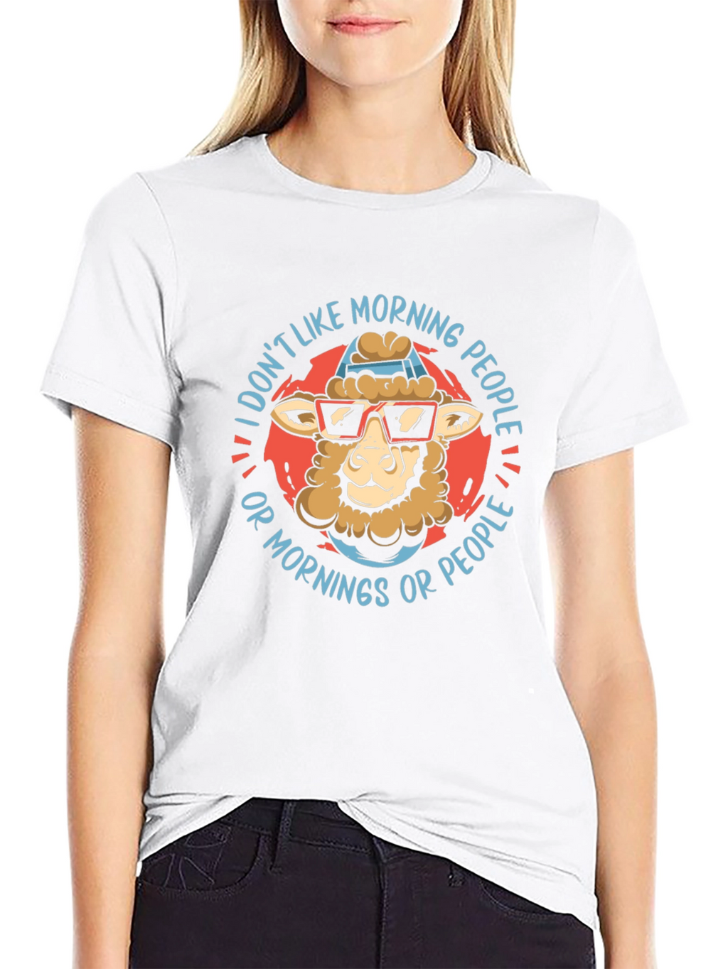 Funny Sheep T-Shirt: I Dont Like Morning People
