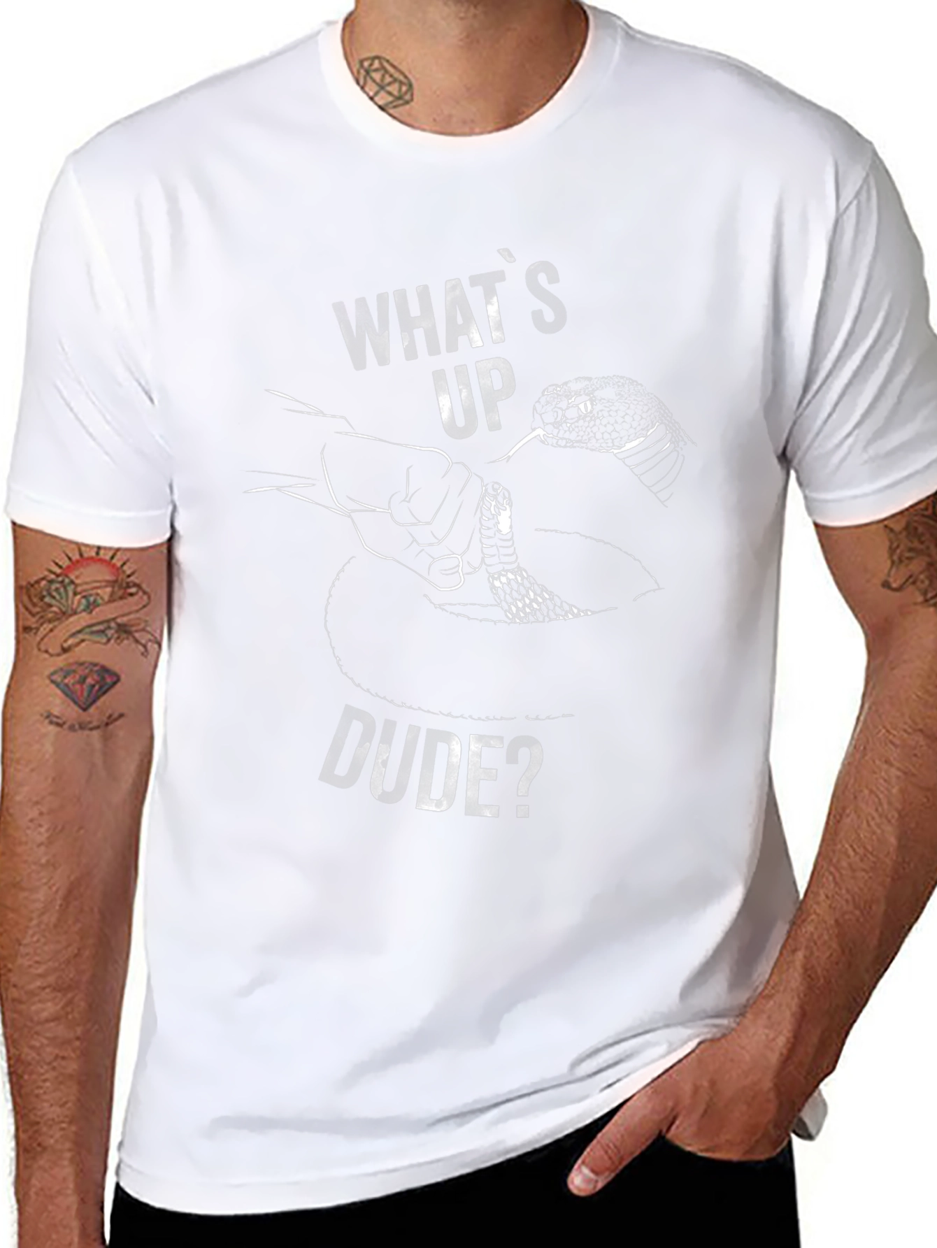 Whats Up Dude? Snake Graphic T-Shirt