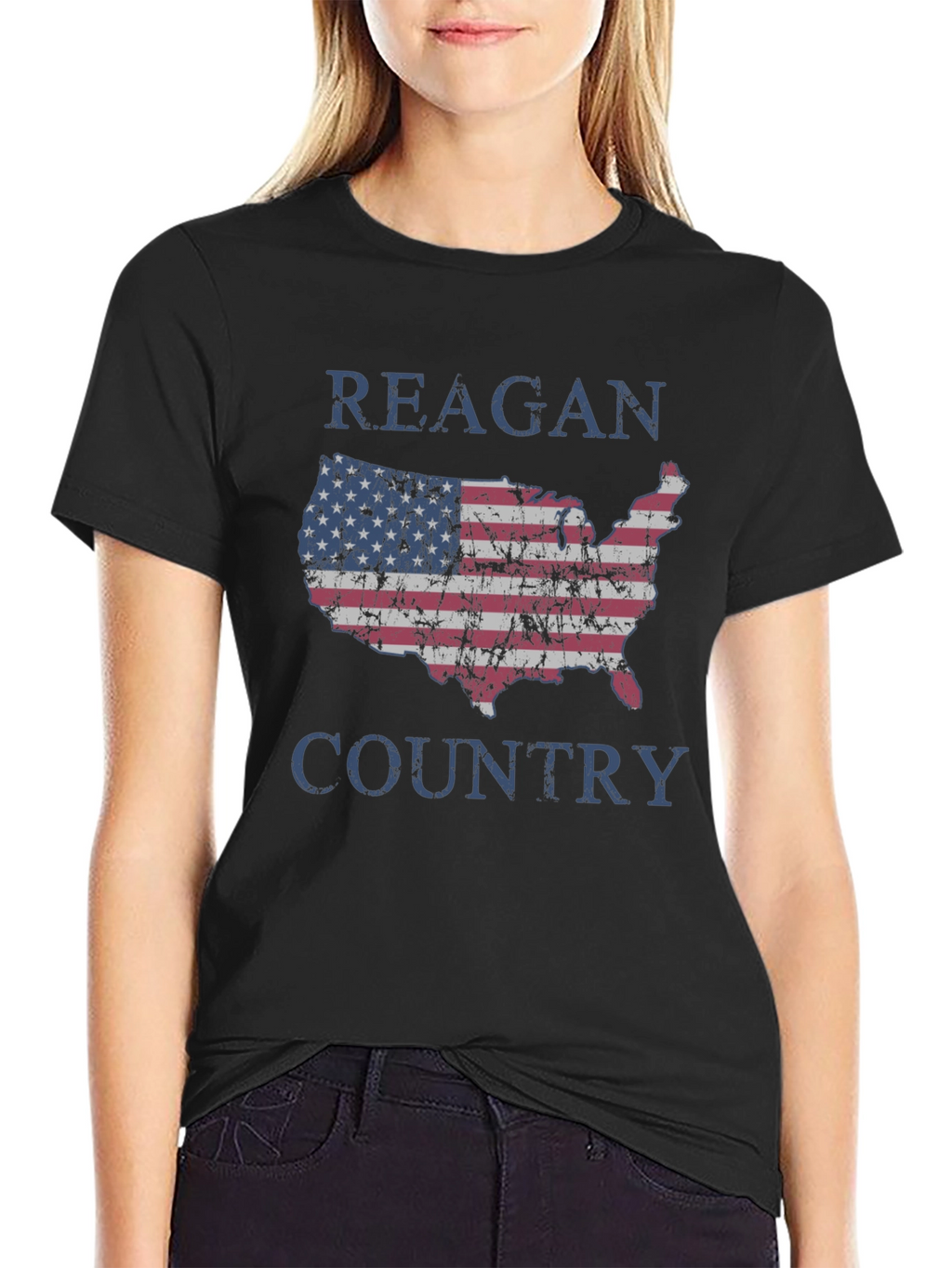 Reagan Country USA Flag Graphic T-Shirt